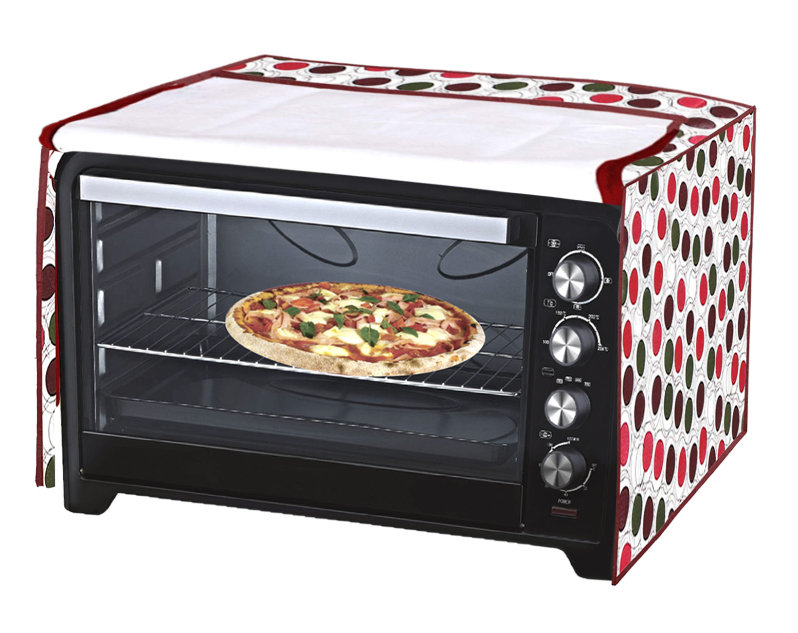 Kuber Industries PVC Circle Design Microwave Oven Cover,25 Ltr. (Multi)-HS43KUBMART26013