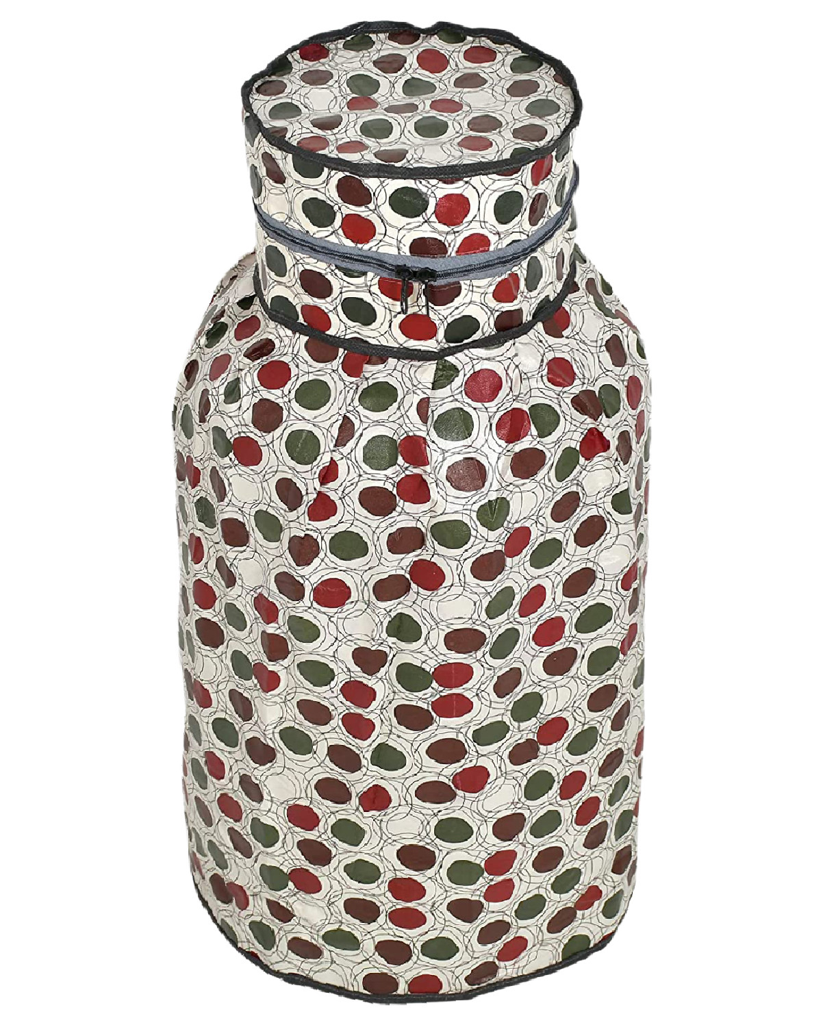 Kuber Industries PVC Circle Print Waterproof and Dustproof Cylinder Cover For Home & Kitchen (Cream)