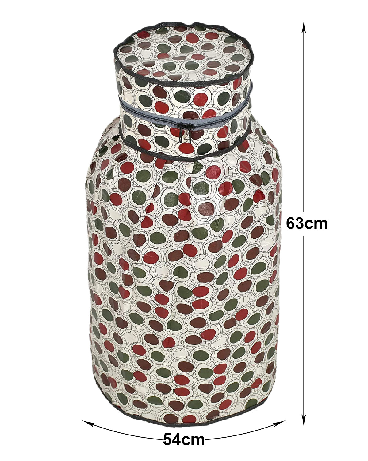Kuber Industries PVC Circle Print Waterproof and Dustproof Cylinder Cover For Home & Kitchen (Cream)