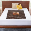 Kuber Industries PVC Dot Print Both Sided Bed Server Food Mat, Bedsheet Protector For Home 36&quot;x36&quot; (Brown) 54KM4339