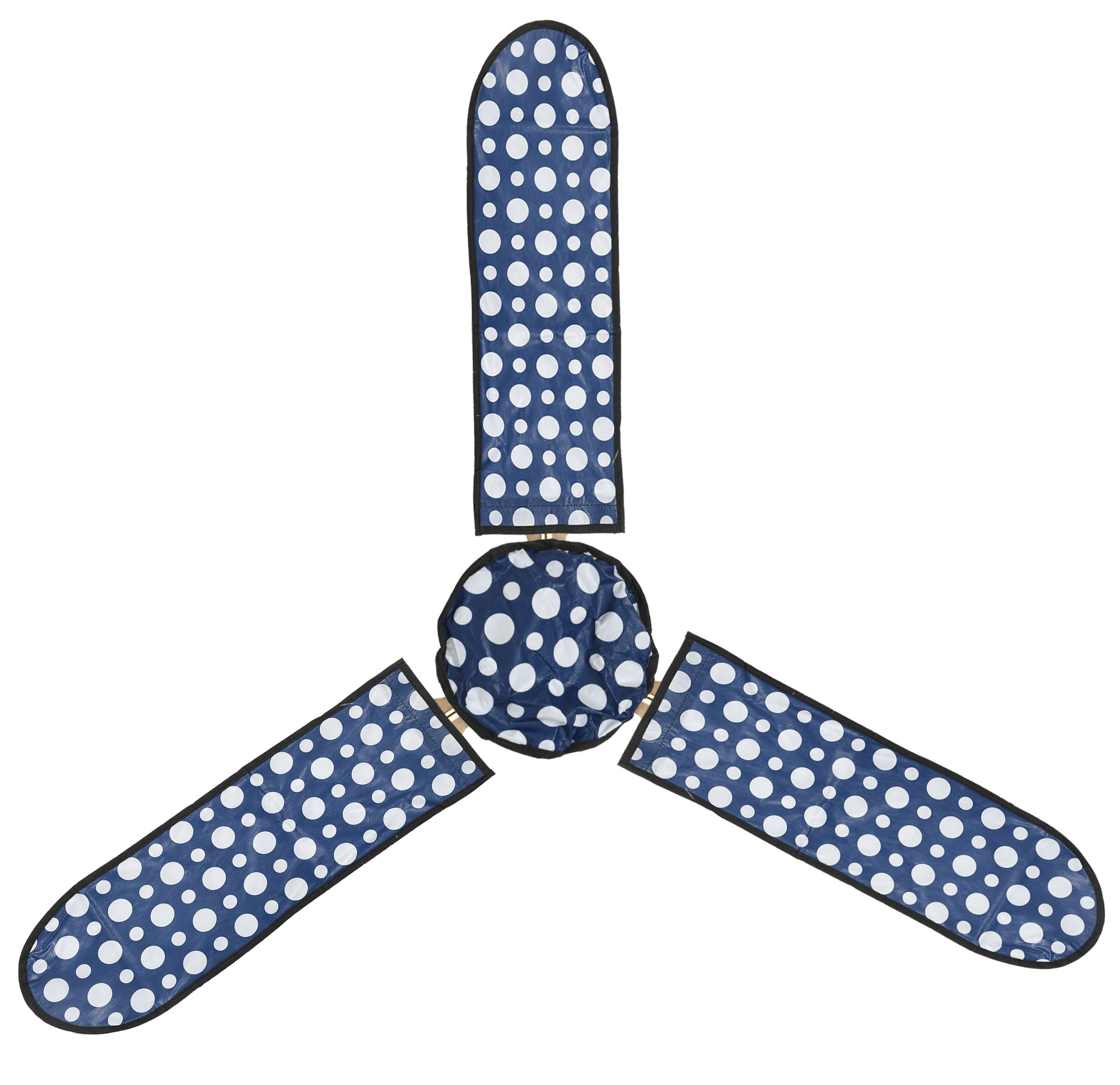 Kuber Industries PVC Dot Print Dust Proof Three Blade Ceiling Fan Cover (Blue) 54KM4012