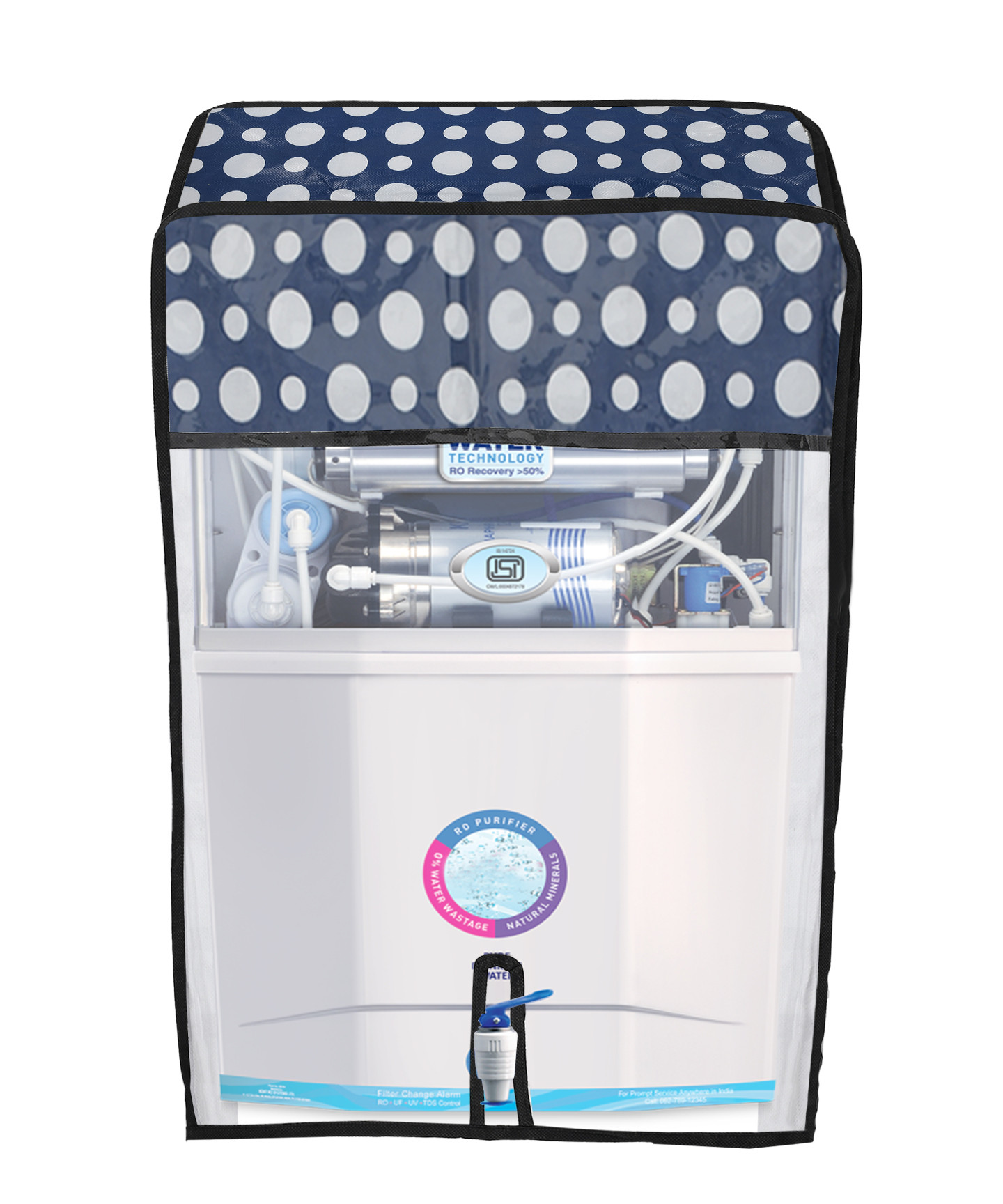 Kuber Industries PVC Dot Print Water Purifier RO Cover For Home & Kitchen (Grey) 54KM4144