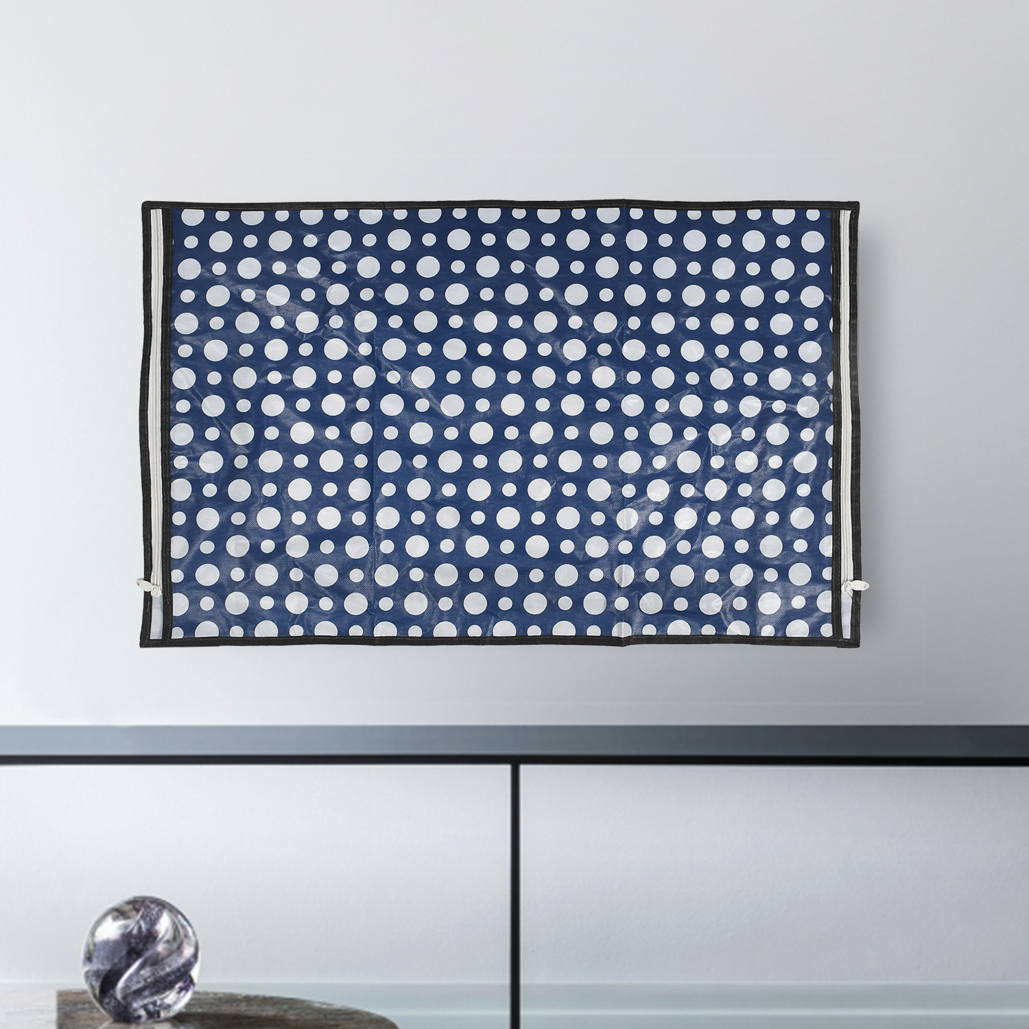 Kuber Industries PVC Dot Print Waterproof & Dustproof TV Cover, 32 Inch (Blue) 54KM4289
