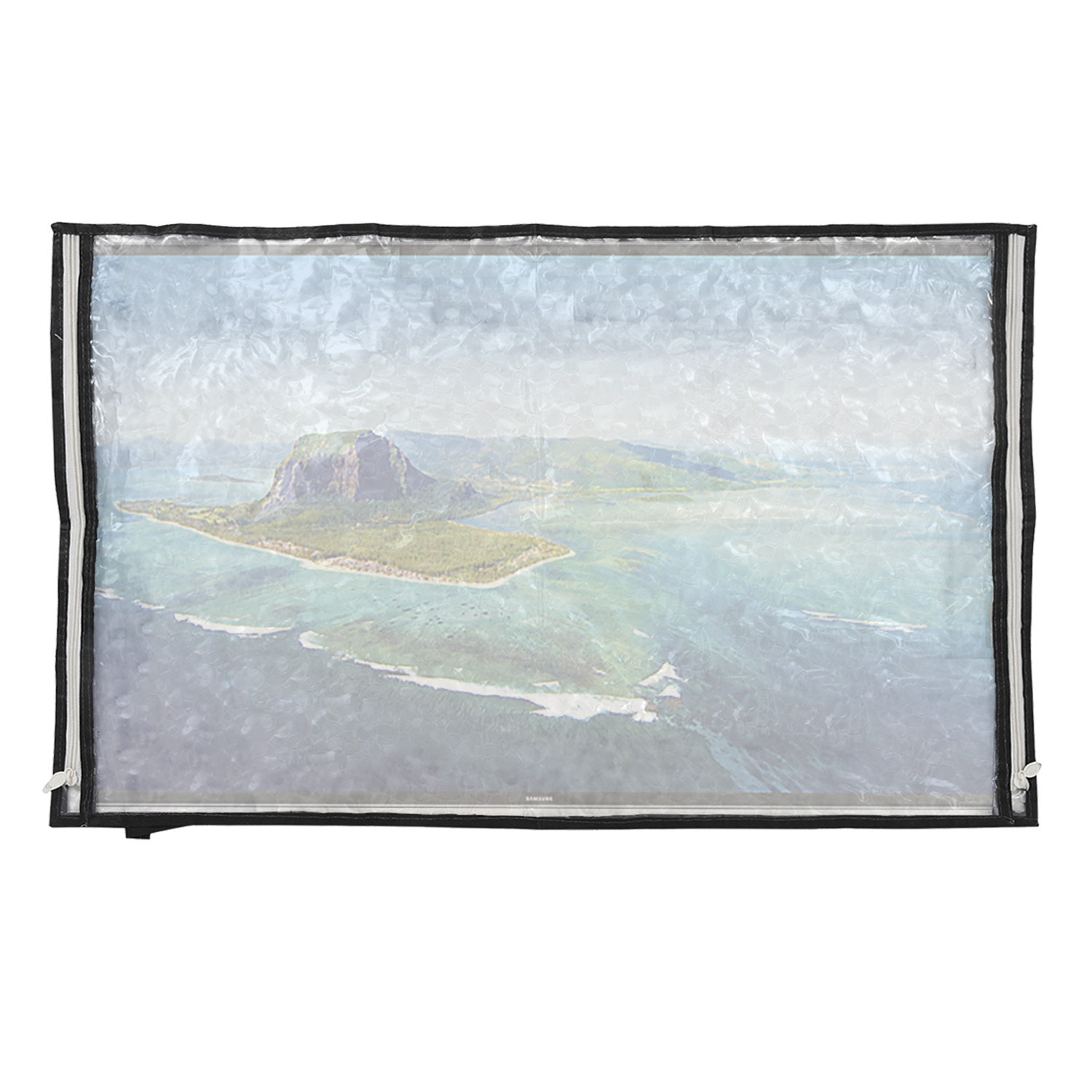 Kuber Industries PVC Dot Print Waterproof & Dustproof TV Cover, 32 Inch (Transparent) 54KM4287