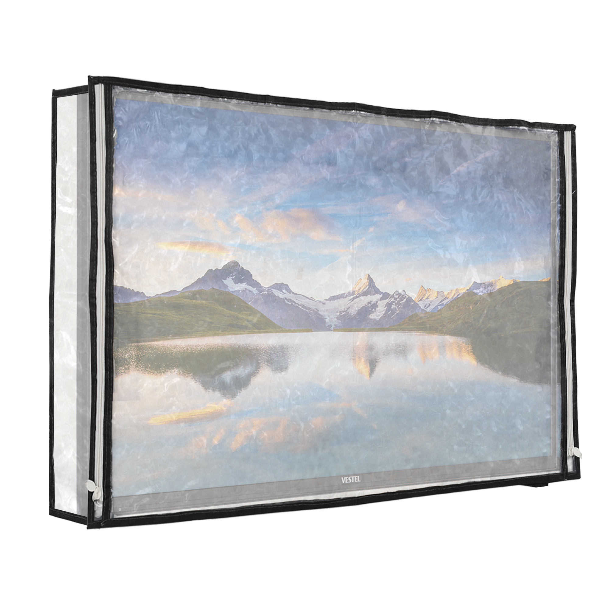 Kuber Industries PVC Dot Print Waterproof & Dustproof TV Cover, 32 Inch (Transparent) 54KM4287