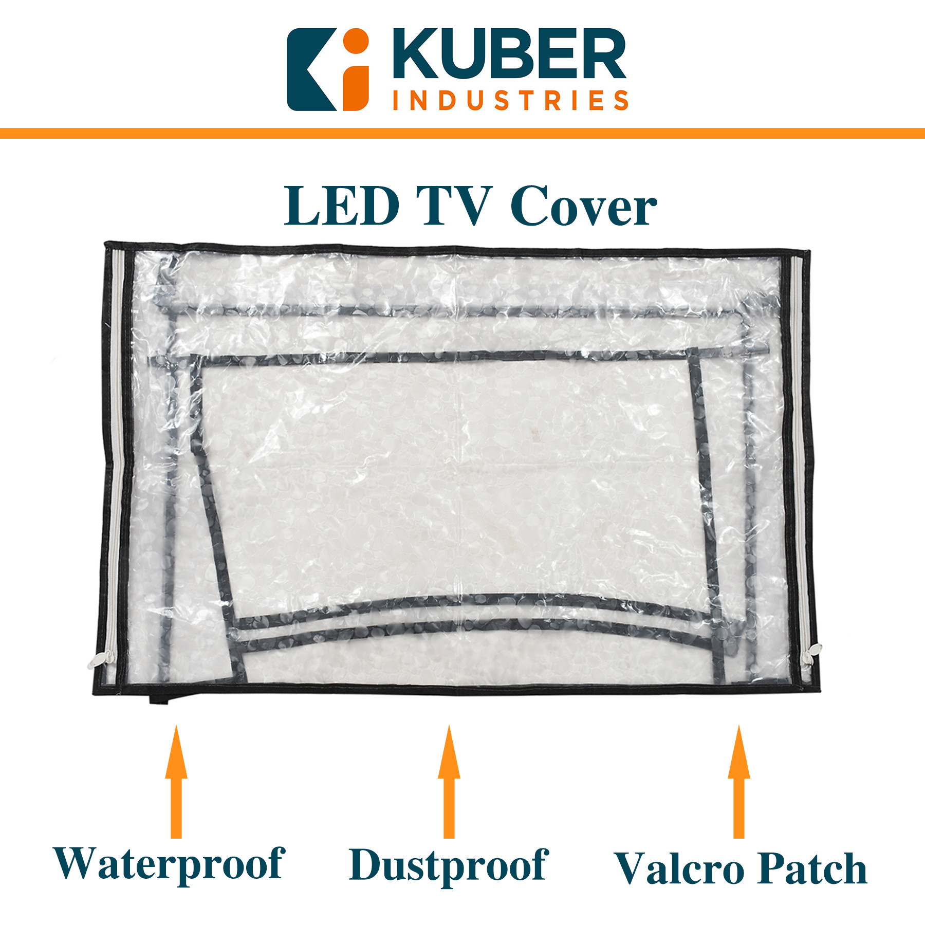 Kuber Industries PVC Dot Print Waterproof & Dustproof TV Cover, 32 Inch (Transparent) 54KM4287