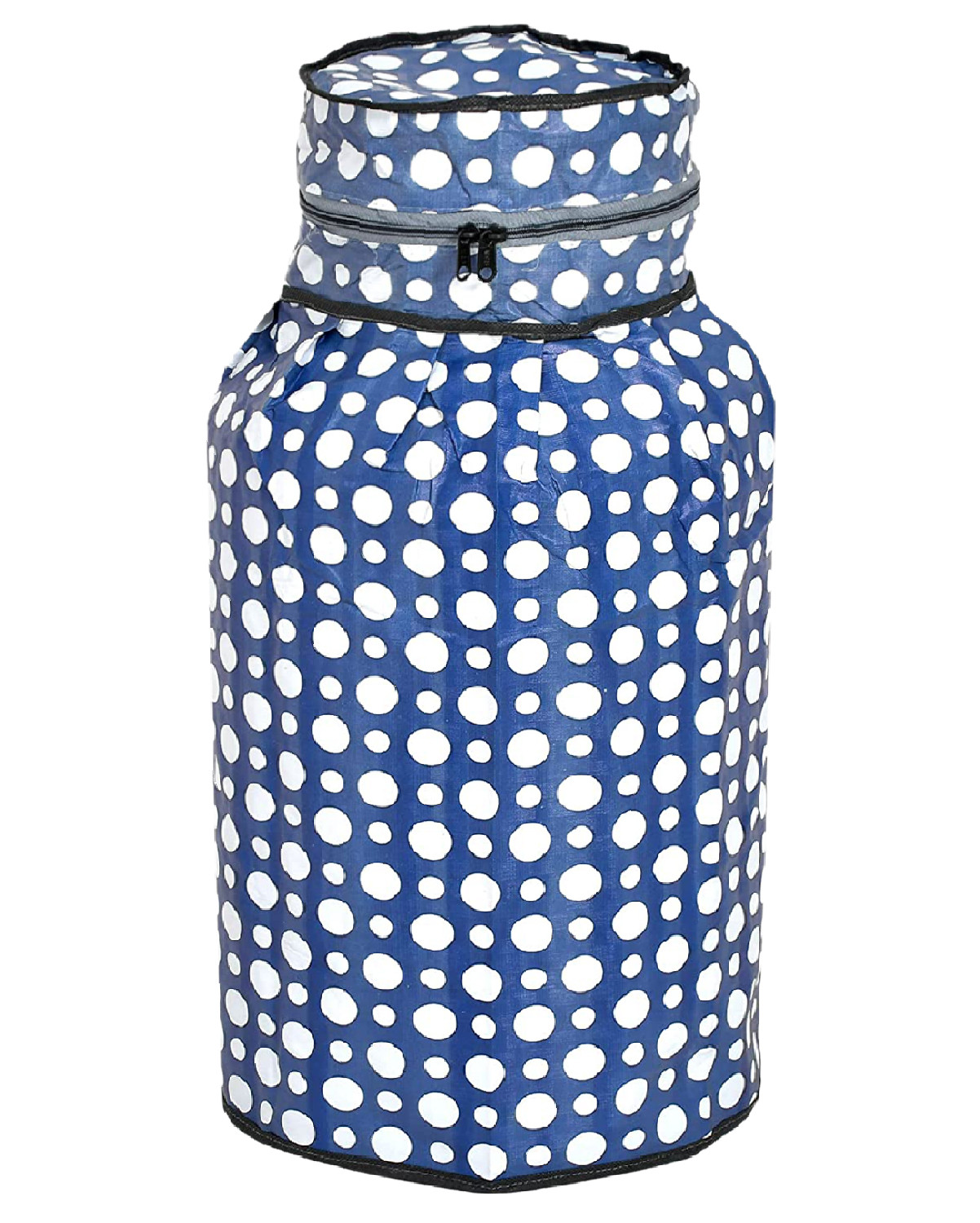 Kuber Industries PVC Dot Print Waterproof and Dustproof Cylinder Cover For Home & Kitchen (Blue)