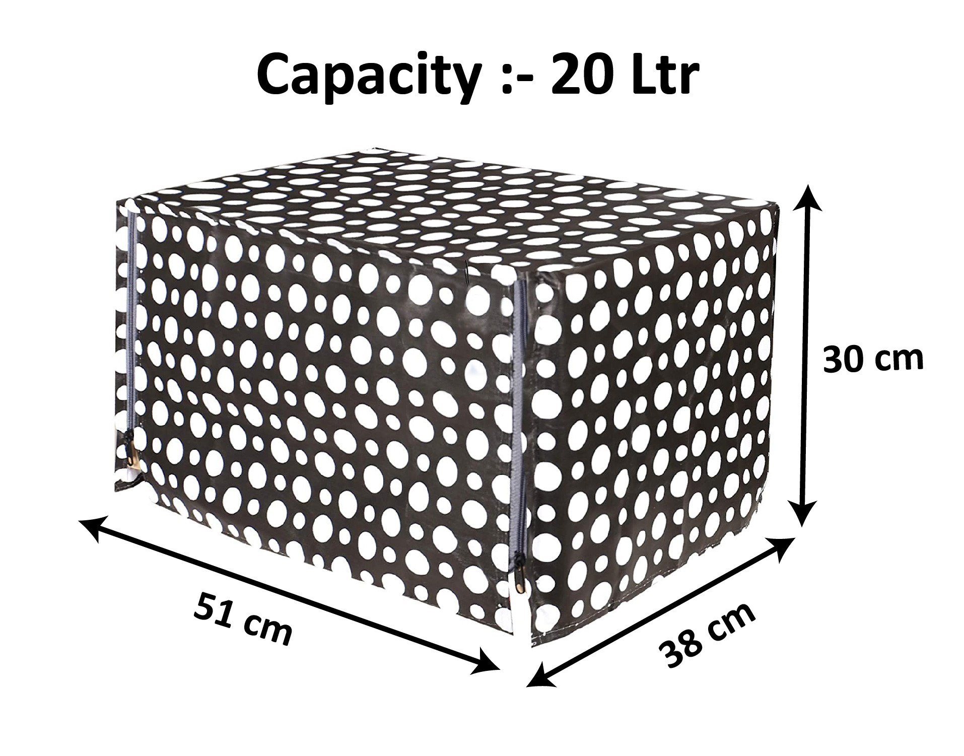 Kuber Industries PVC Dot Printed Microwave Oven Cover,20 Ltr. (Black)-HS43KUBMART26073
