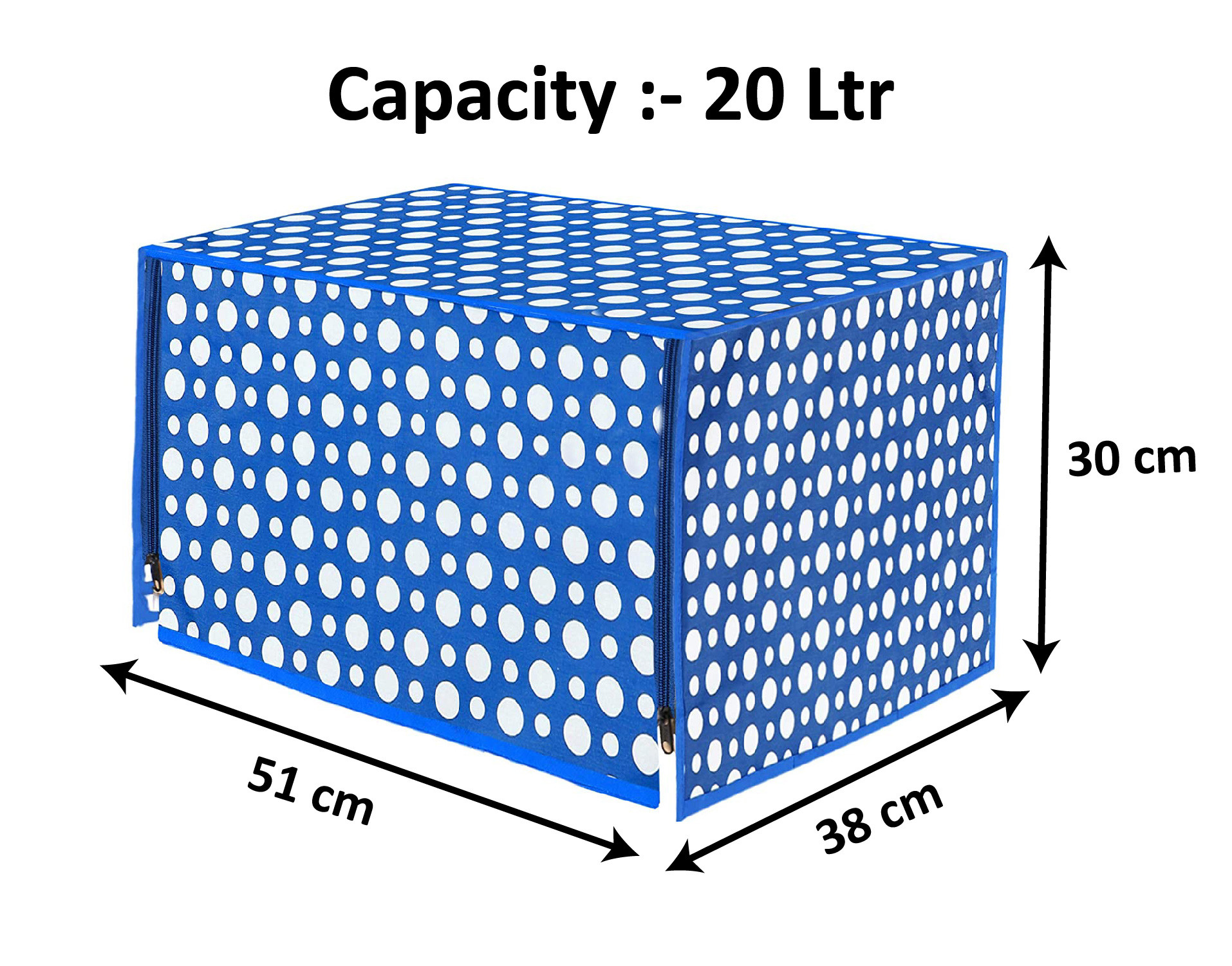 Kuber Industries PVC Dot Printed Microwave Oven Cover,20 Ltr. (Blue)-HS43KUBMART26017