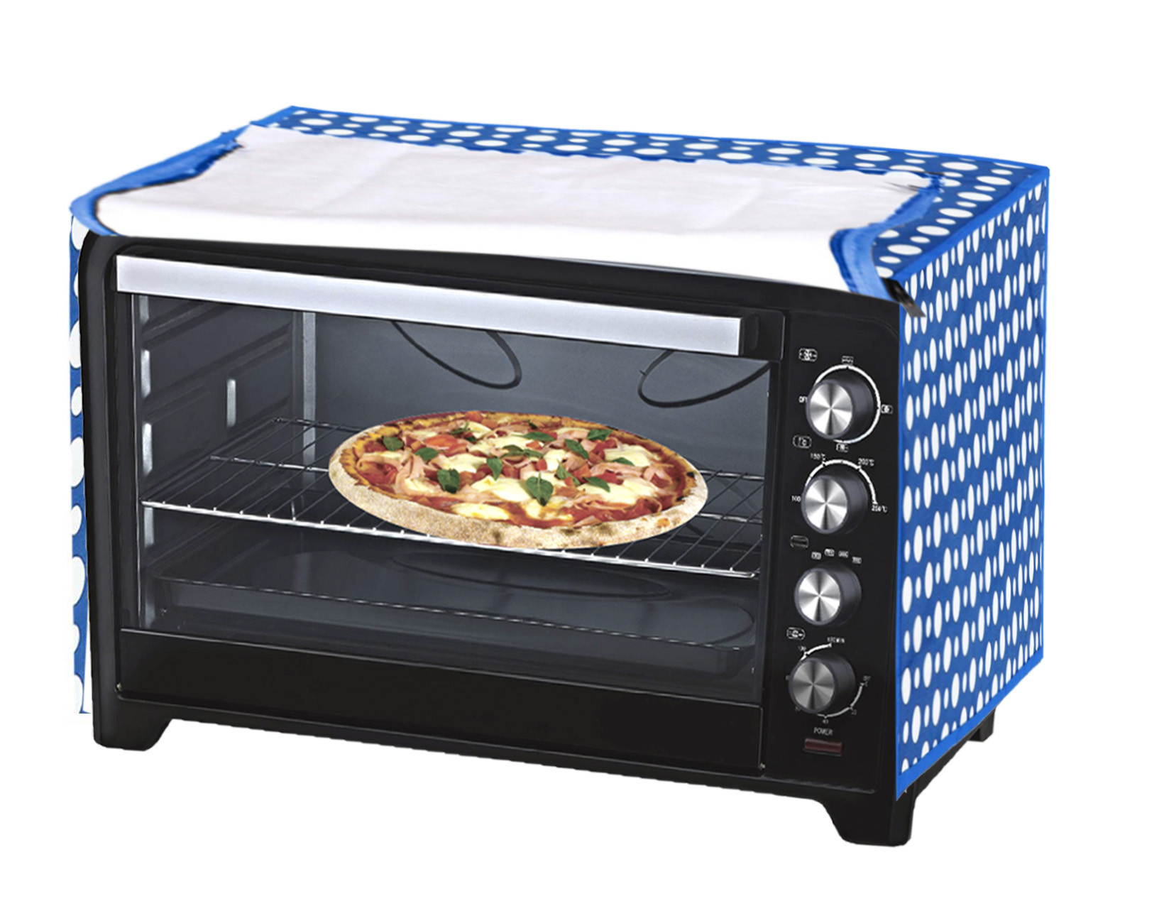 Kuber Industries PVC Dot Printed Microwave Oven Cover,25 Ltr. (Blue)-HS43KUBMART26021