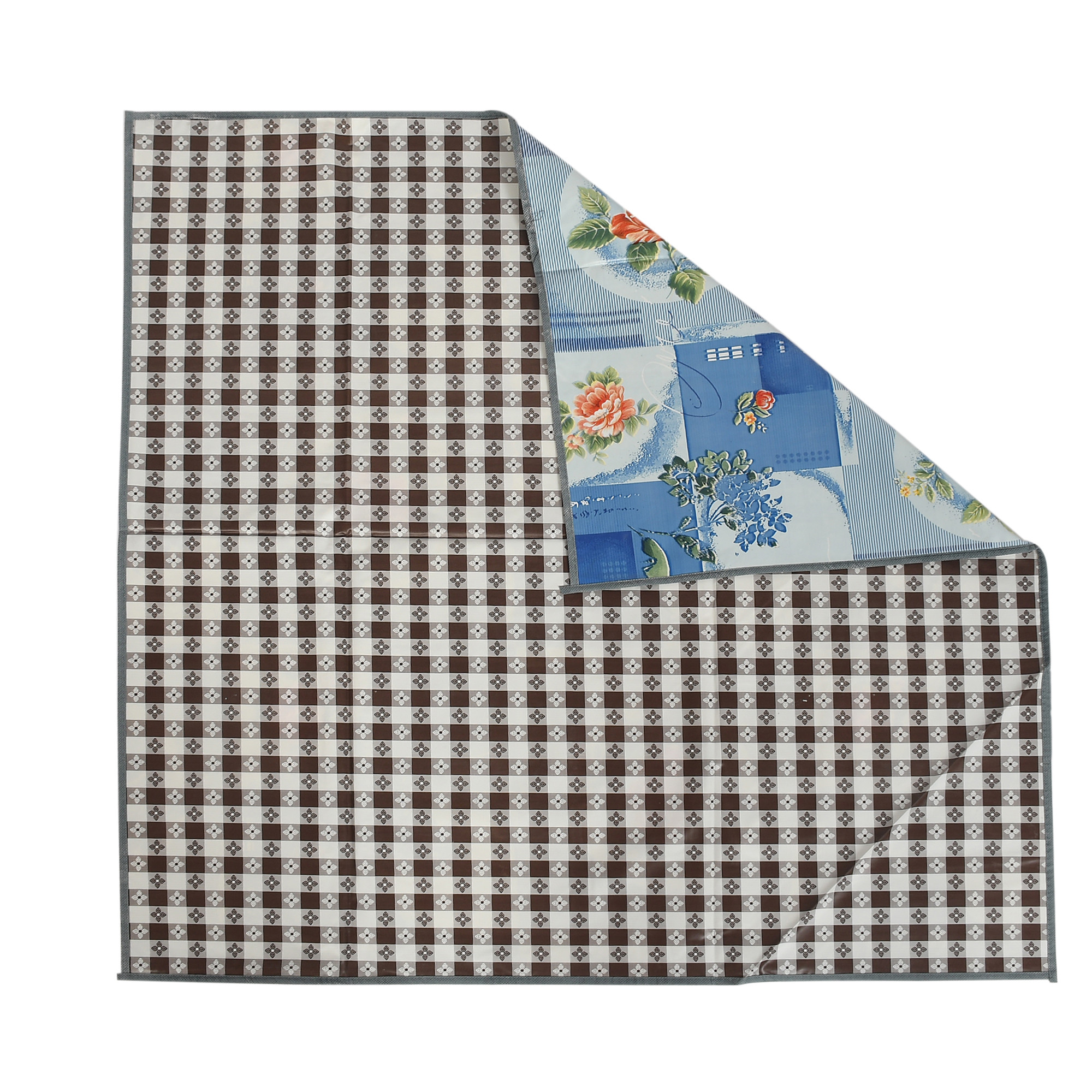 Kuber Industries PVC Floral print Both Sided Bed Server Food Mat, Bedsheet Protector For Home 36