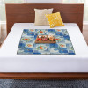 Kuber Industries PVC Floral Print Both Sided Bed Server Food Mat, Bedsheet Protector For Home 36&quot;x36&quot; (Blue) 54KM4338