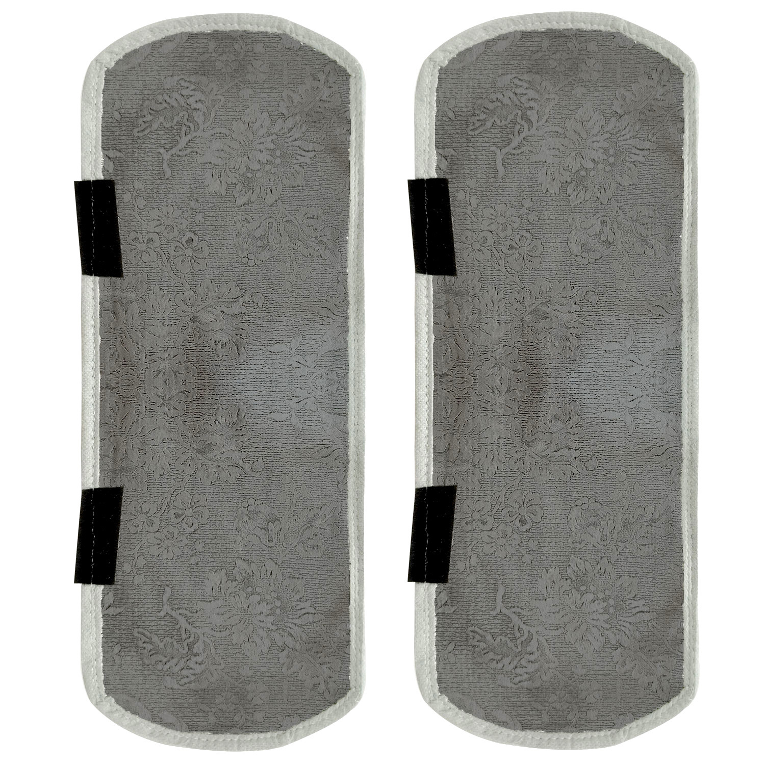 Kuber Industries PVC Floral Print Fridge Handle Cover/Refrigerator Handle Cover For Home & Kitchen Pack Of 2 (Silver)