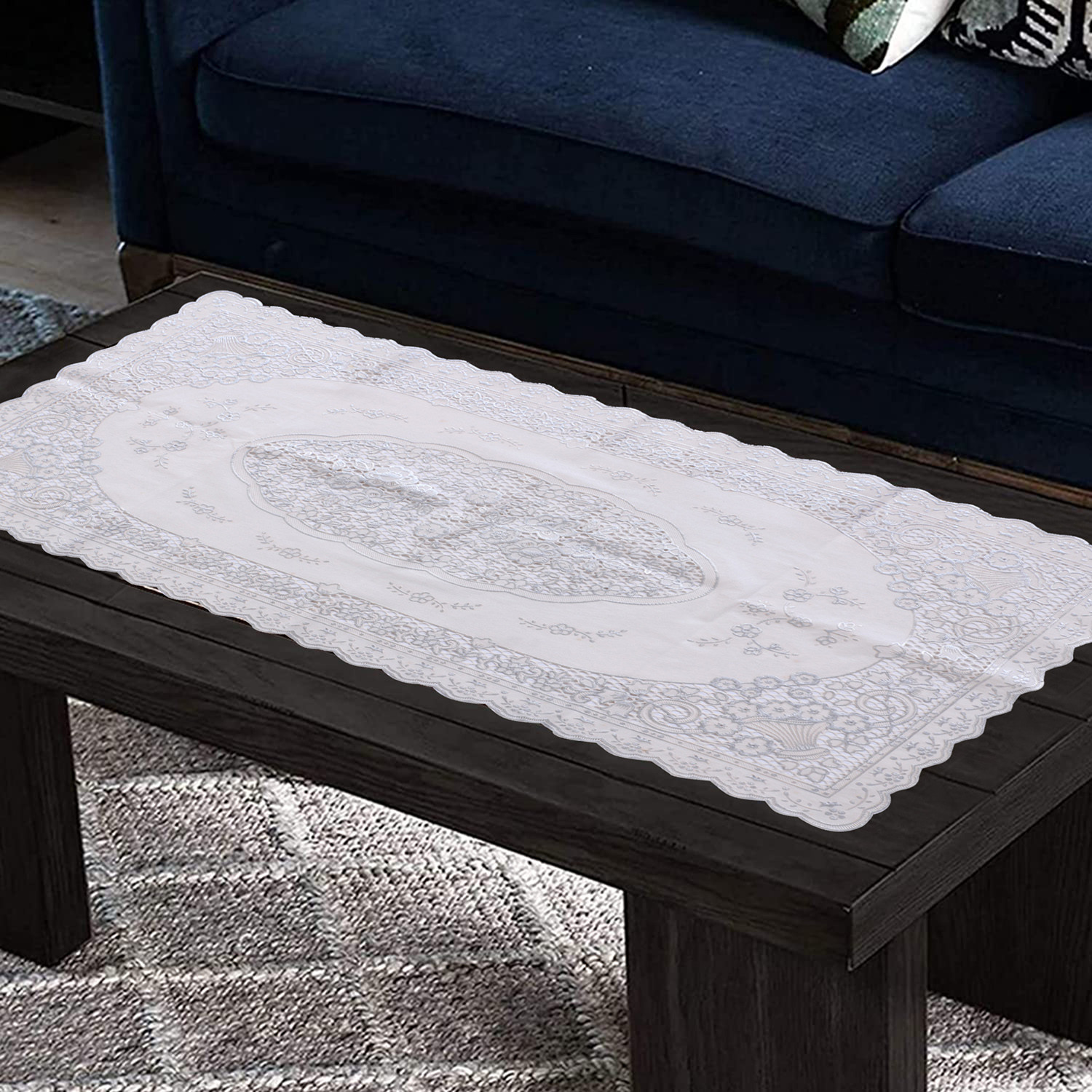 Kuber Industries PVC Floral Print Table Runner For Living, Dinning, Office, Kitchen & Wedding 33