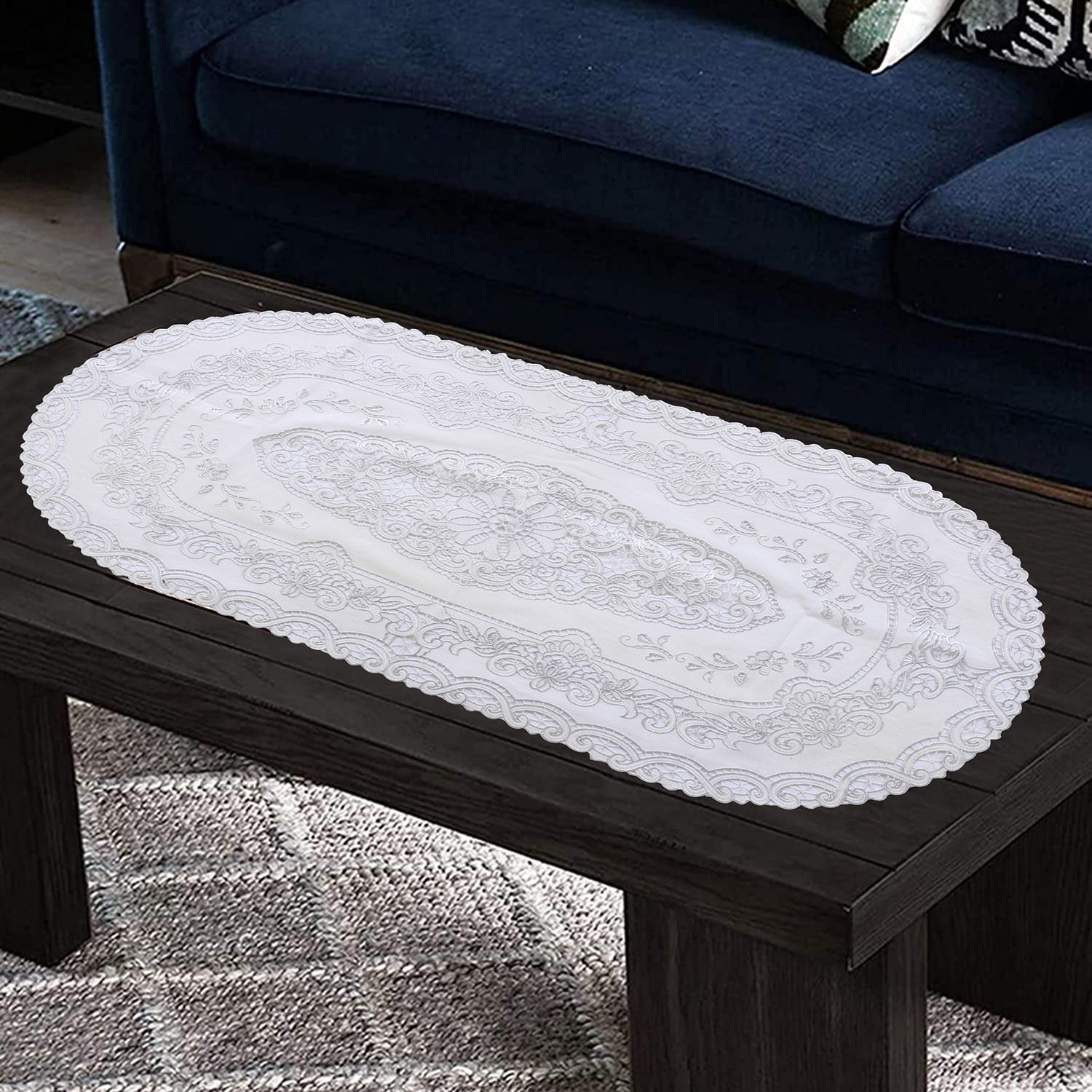 Kuber Industries PVC Floral Print Table Runner For Living, Dinning, Office, Kitchen & Wedding 33