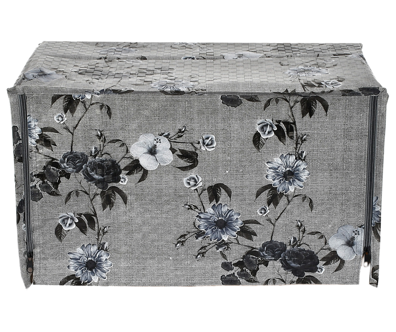 Kuber Industries PVC Flower Printed Microwave Oven Cover, Dustproof Machine Protector Cover,20 Ltr. (Grey)