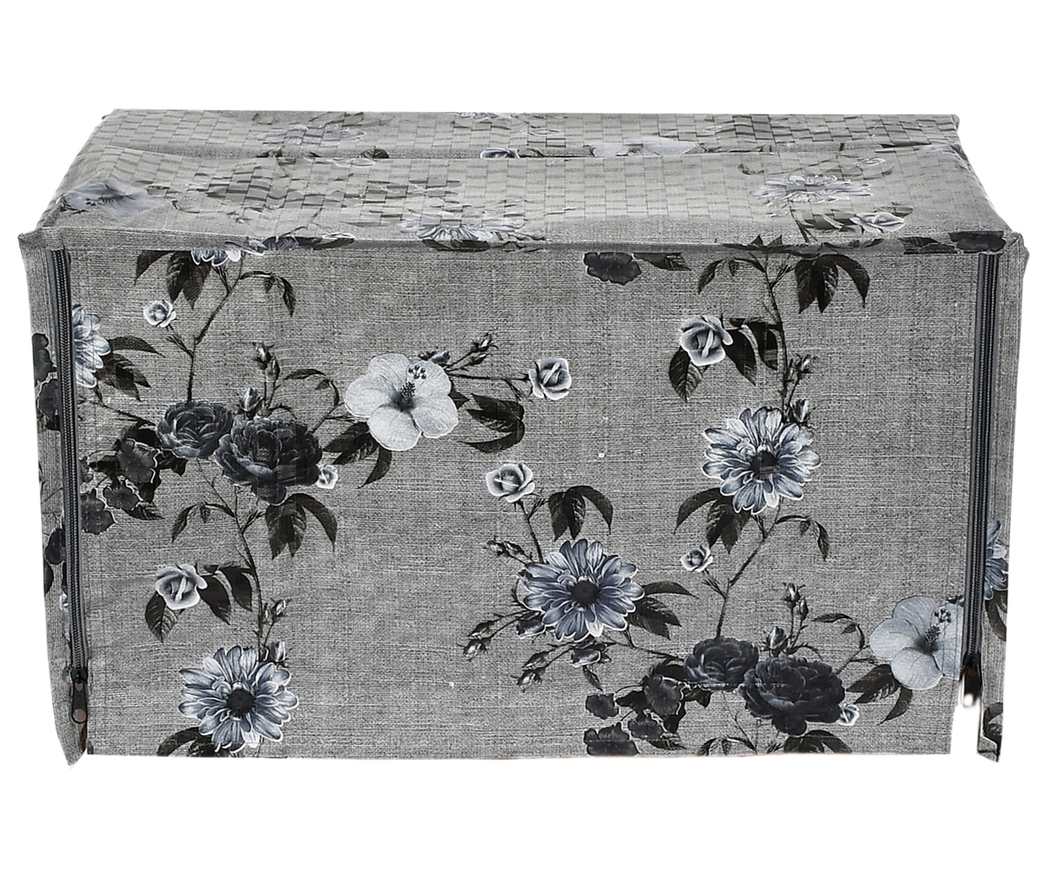 Kuber Industries PVC Flower Printed Microwave Oven Cover, Dustproof Machine Protector Cover,23 Ltr. (Grey)