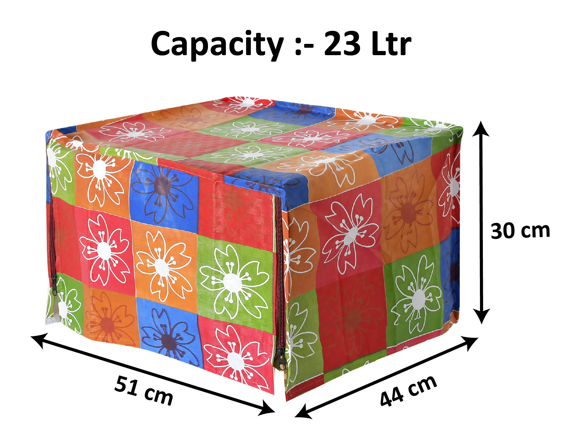 Kuber Industries PVC Flower Printed Microwave Oven Cover,23 Ltr. (Multicolor)-HS43KUBMART25947