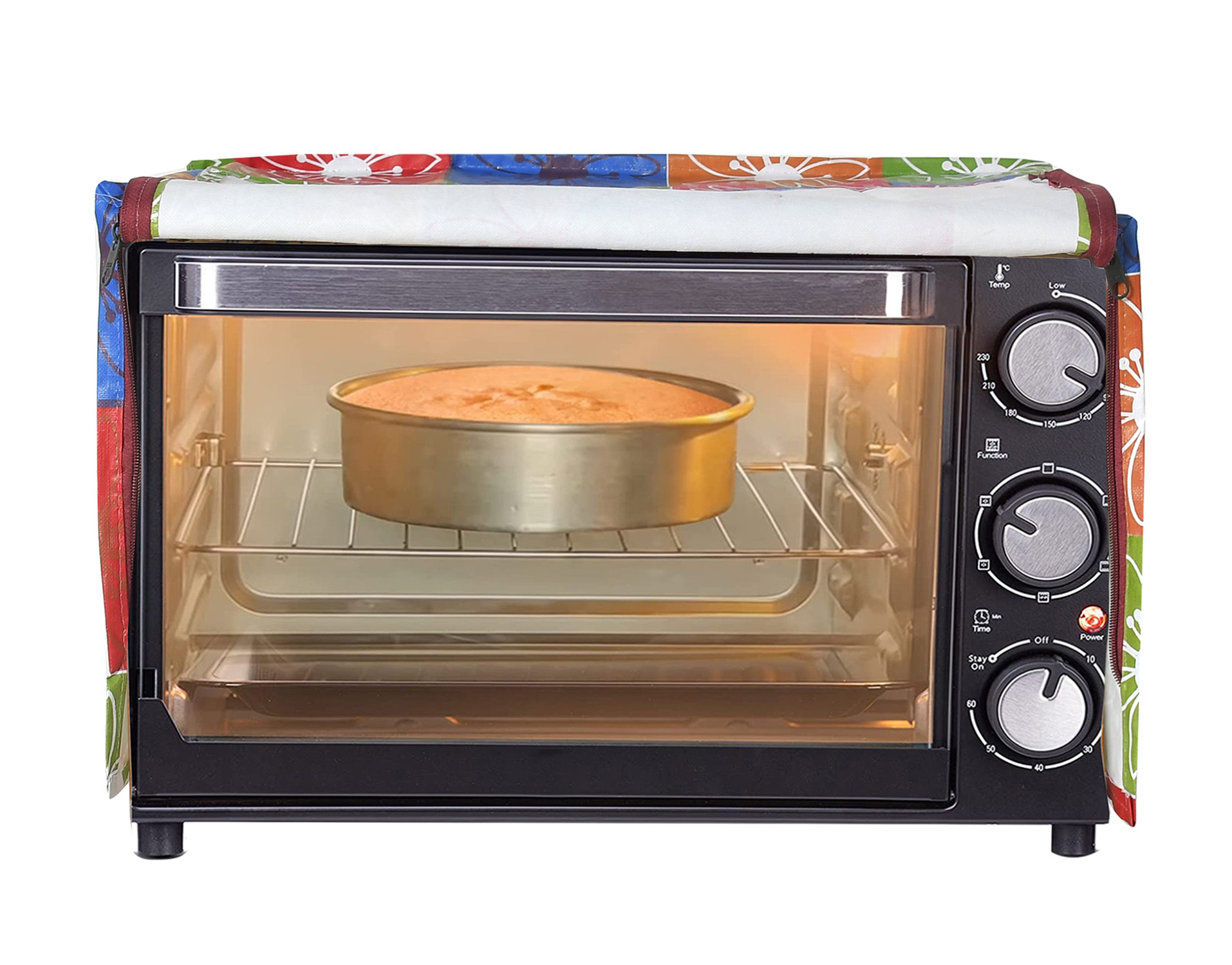 Kuber Industries PVC Flower Printed Microwave Oven Cover,25 Ltr. (Multicolor)-HS43KUBMART25949