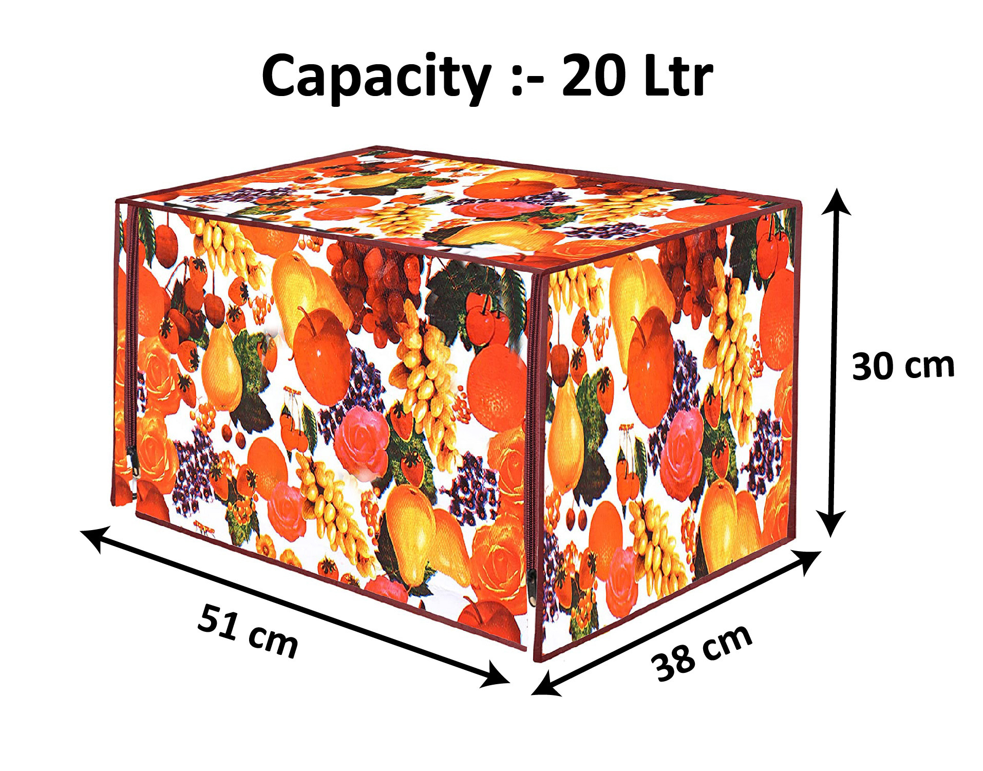 Kuber Industries PVC Fruit Printed Microwave Oven Cover,20 Ltr. (Multicolor)-HS43KUBMART26025