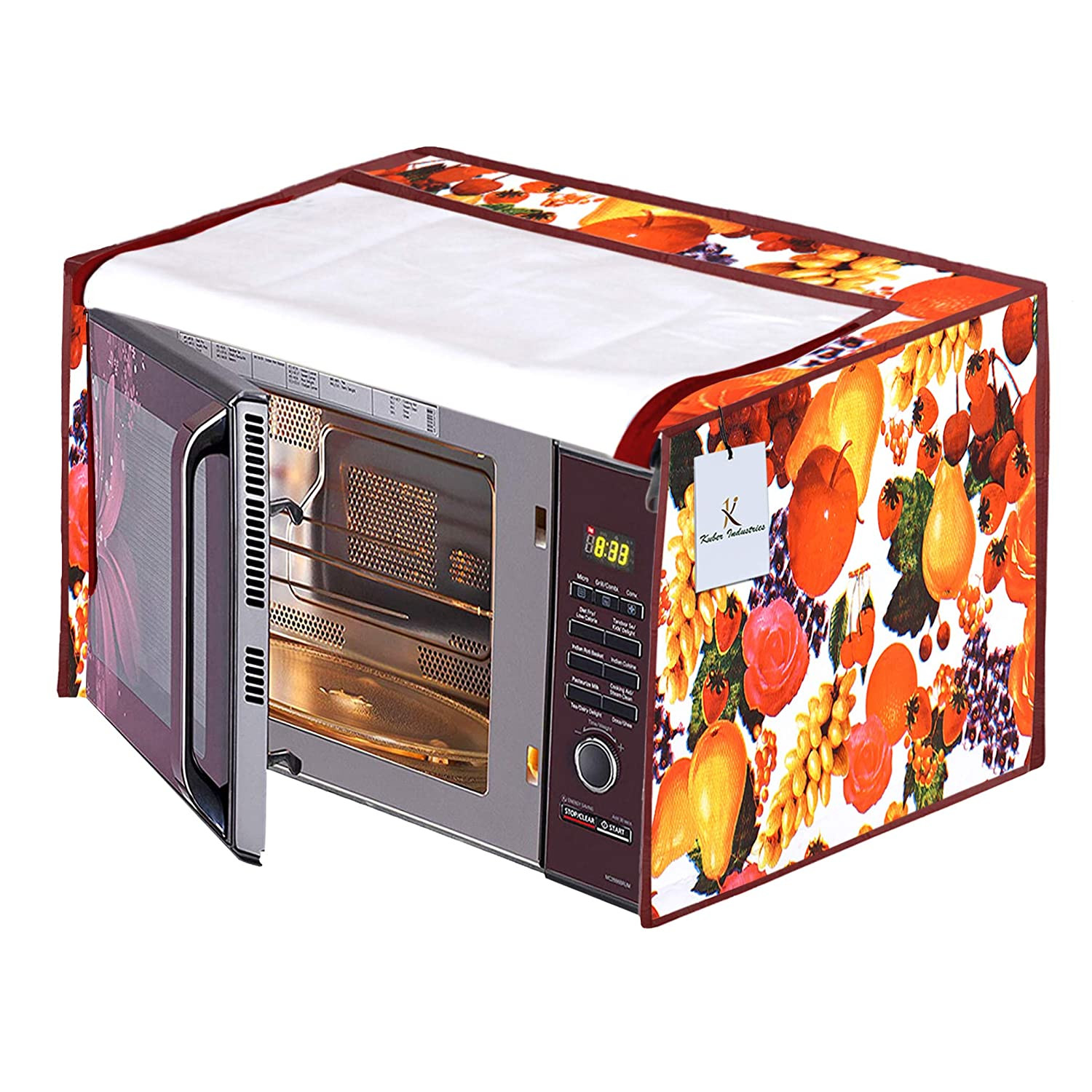 Kuber Industries PVC Fruit Printed Microwave Oven Cover,20 Ltr. (Multicolor)-HS43KUBMART26025