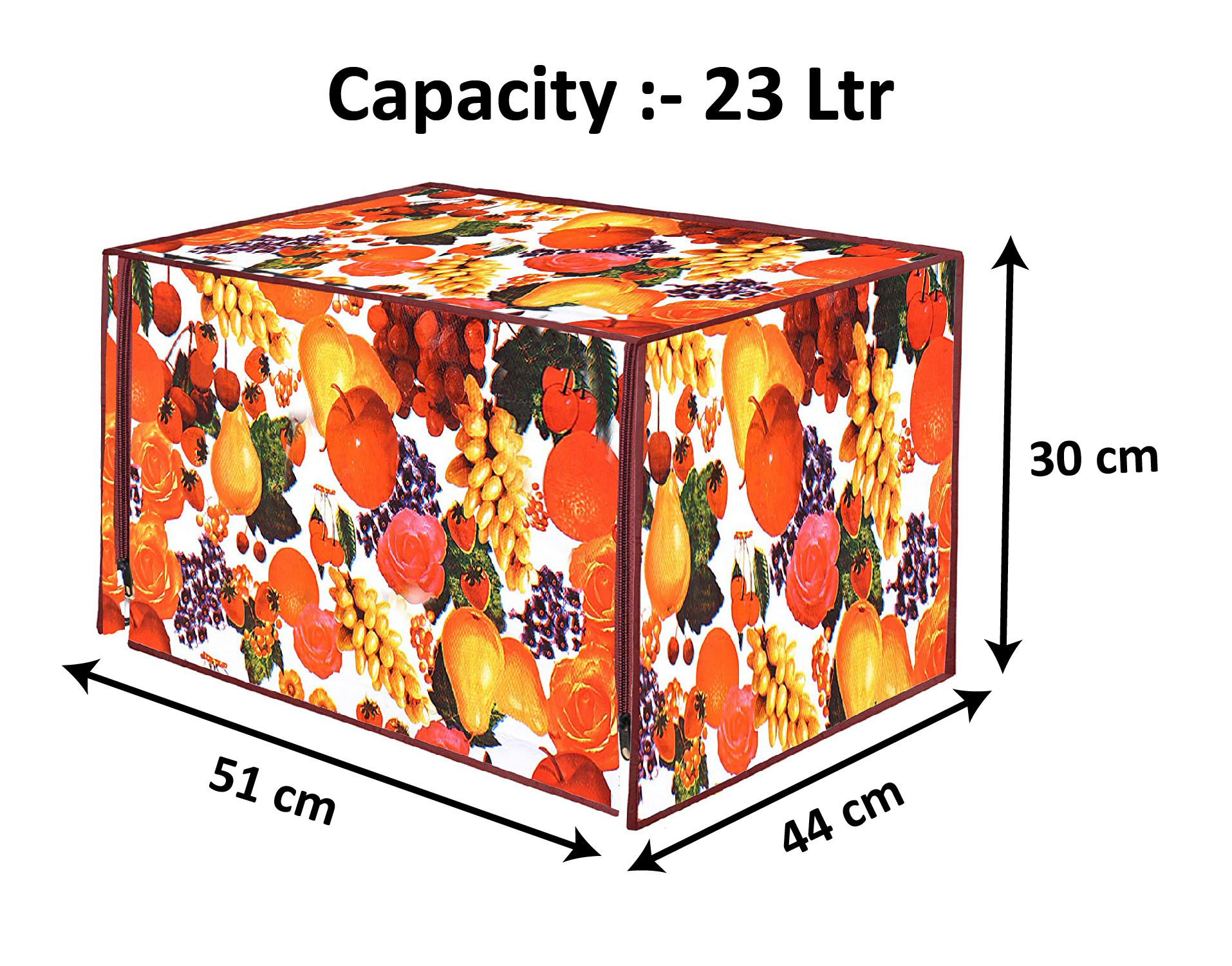 Kuber Industries PVC Fruit Printed Microwave Oven Cover,23 Ltr. (Multicolor)-HS43KUBMART26027