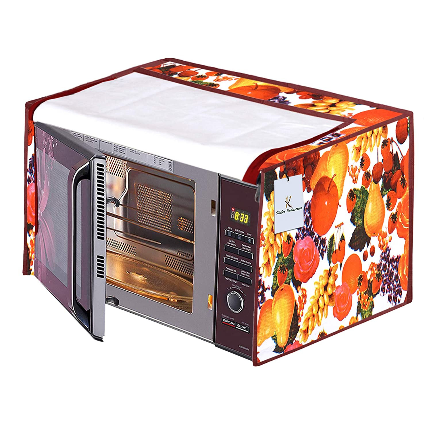 Kuber Industries PVC Fruit Printed Microwave Oven Cover,23 Ltr. (Multicolor)-HS43KUBMART26027