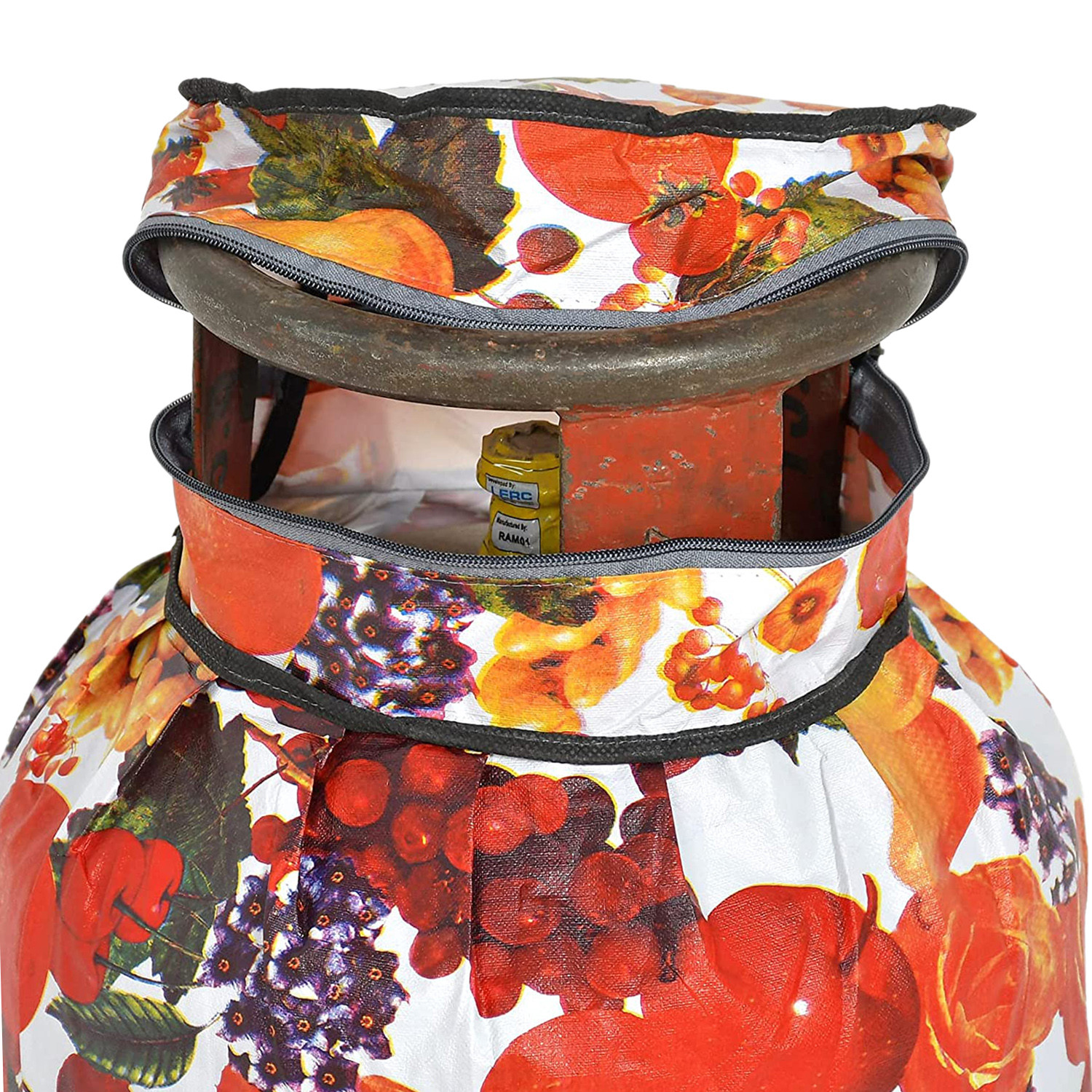 Kuber Industries PVC Fruits Print Waterproof and Dustproof Cylinder Cover For Home & Kitchen (Red)