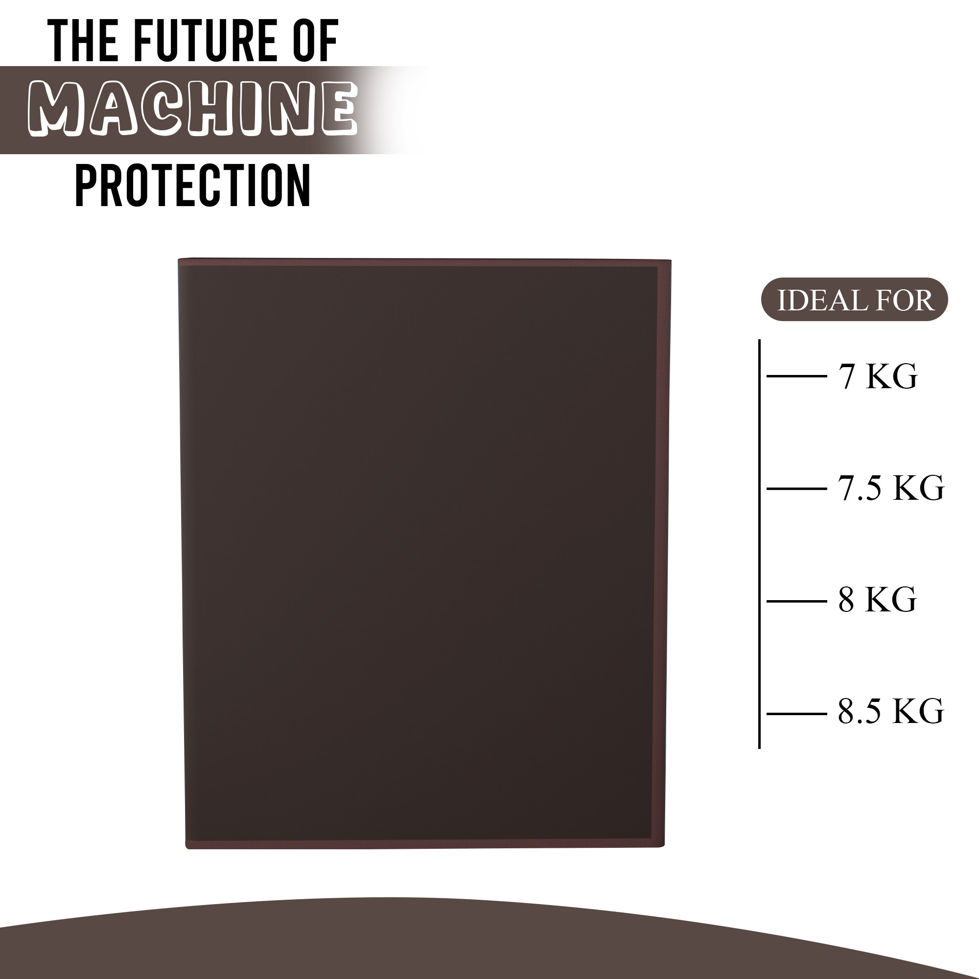 Kuber Industries PVC Fully Automatic Top Load Washing Machine Cover 7 kg 75 kg 8 kg  85 Kg Waterproof and Dustproof Washing Machine Top Cover  Plain - Brown