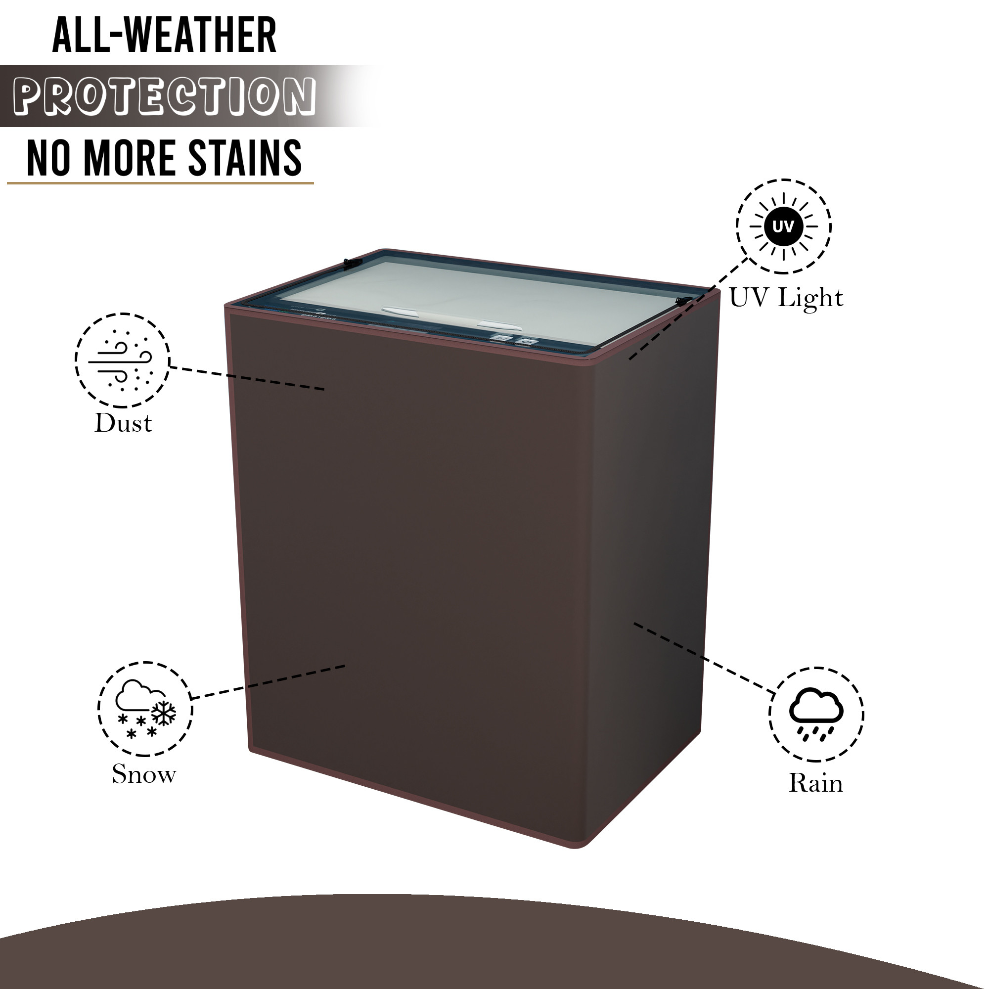 Kuber Industries PVC Fully Automatic Top Load Washing Machine Cover 7 kg 75 kg 8 kg  85 Kg Waterproof and Dustproof Washing Machine Top Cover  Plain - Brown