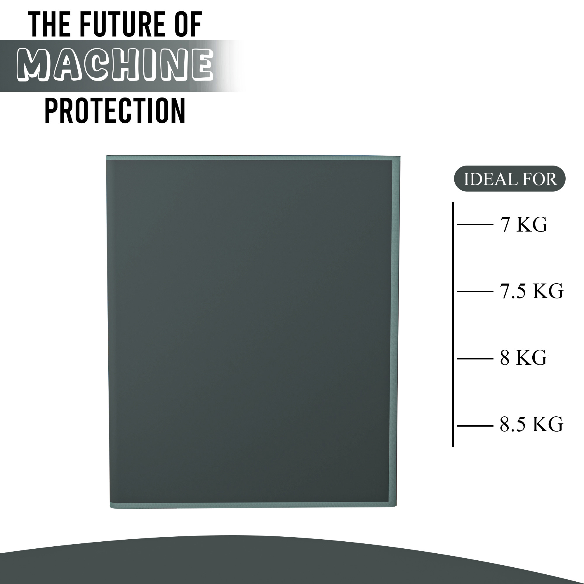 Kuber Industries PVC Fully Automatic Top Load Washing Machine Cover 7 kg 75 kg 8 kg  85 Kg Waterproof and Dustproof Washing Machine Top Cover  Plain - Grey