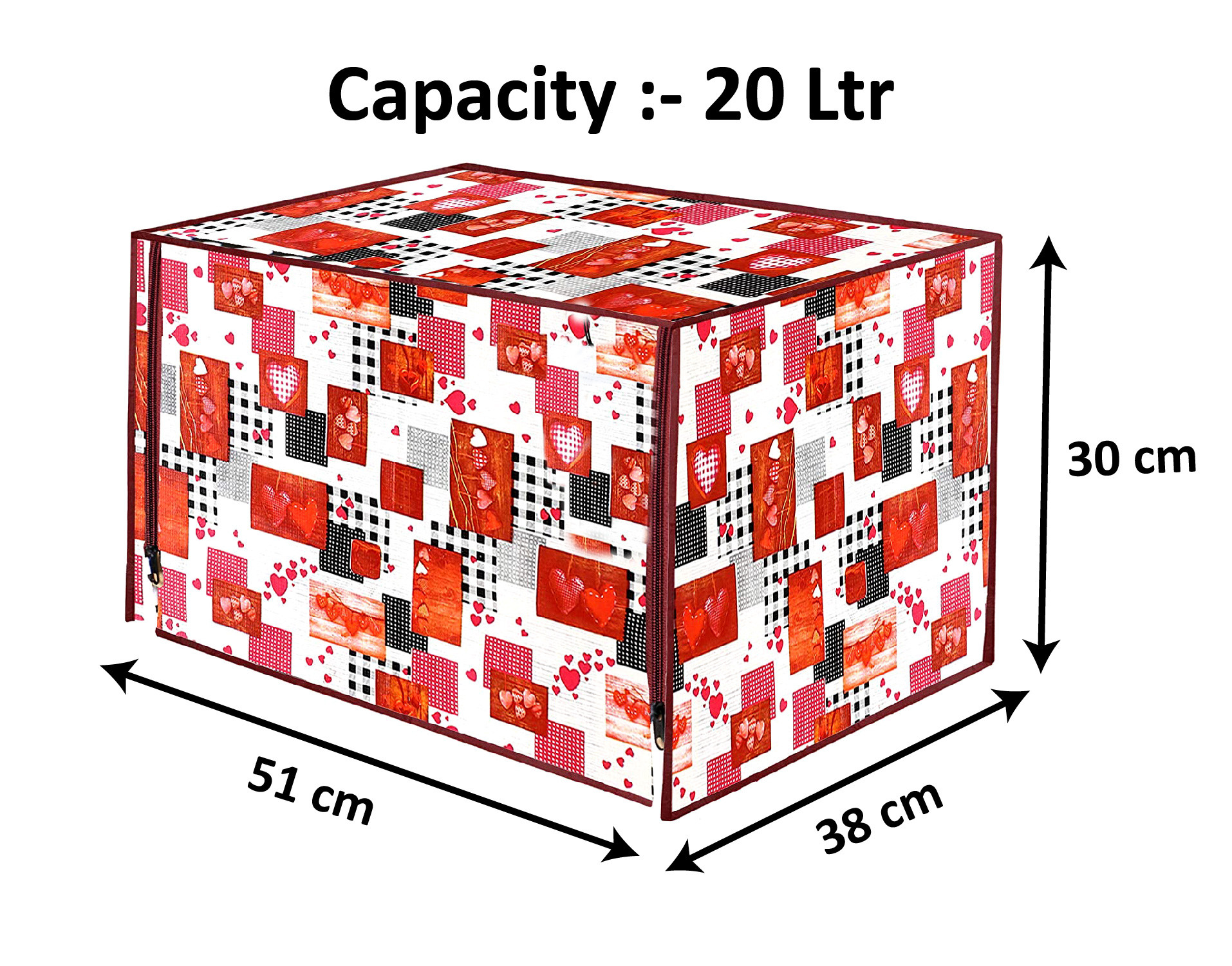 Kuber Industries PVC Heart Printed Microwave Oven Cover,20 Ltr. (Multicolor)-HS43KUBMART25993