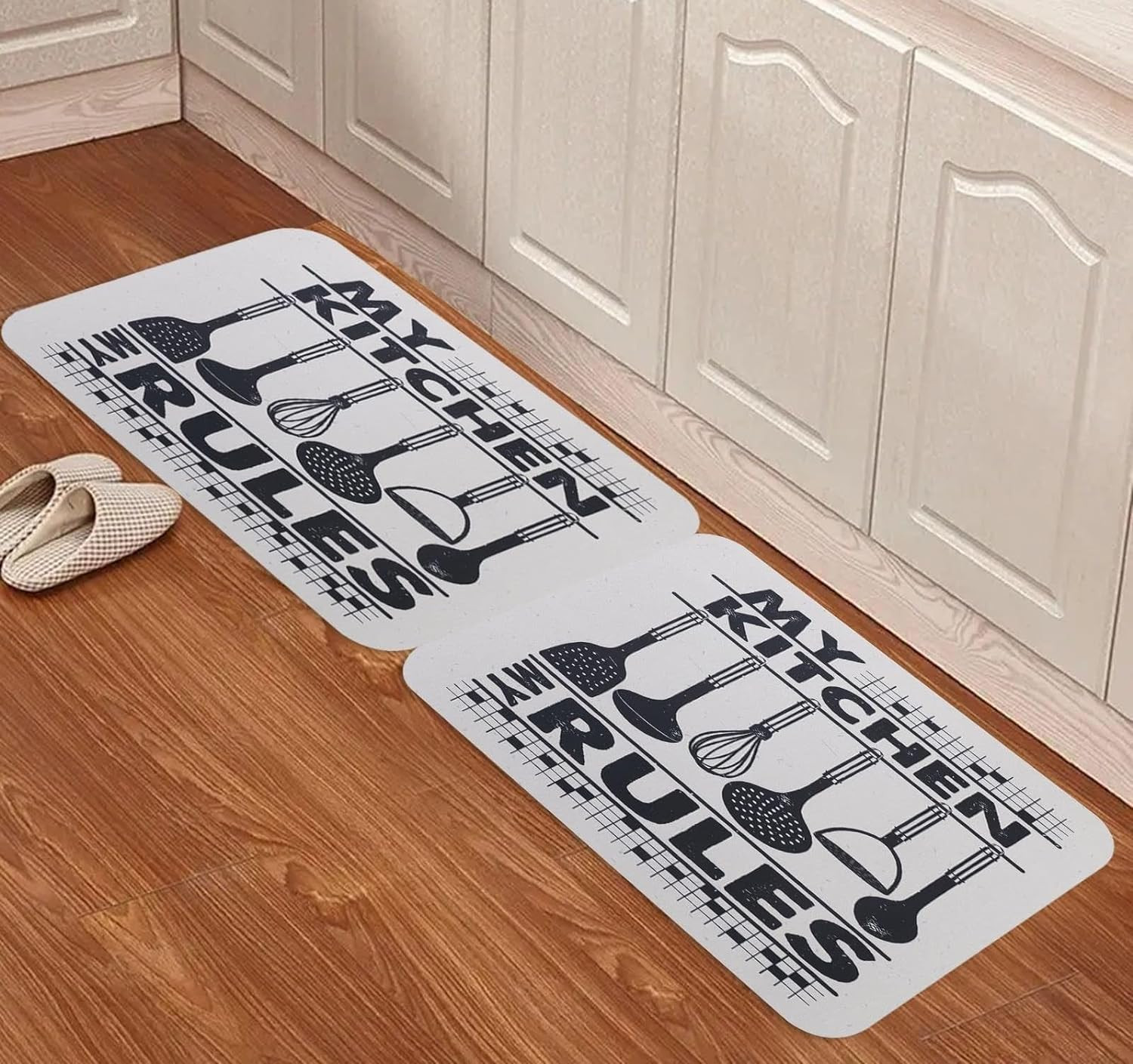 Kuber Industries PVC Kitchen Floor Mat|Anti-Skid Backing|Mats for Kitchen Floor |Easily Washable|Idol for Home, Kitchen Entrance| CF-220808 | Multi