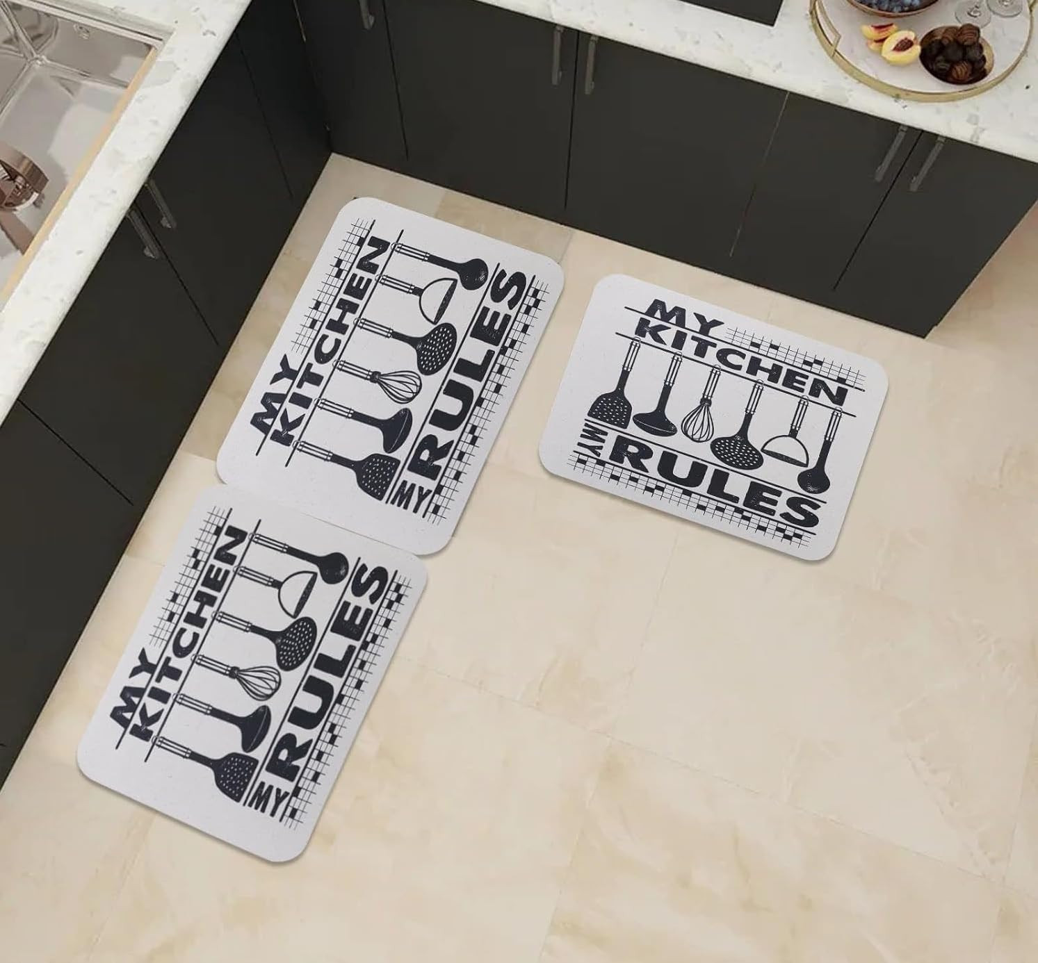 Kuber Industries PVC Kitchen Floor Mat|Anti-Skid Backing|Mats for Kitchen Floor |Easily Washable|Idol for Home, Kitchen Entrance| CF-220808 | Multi