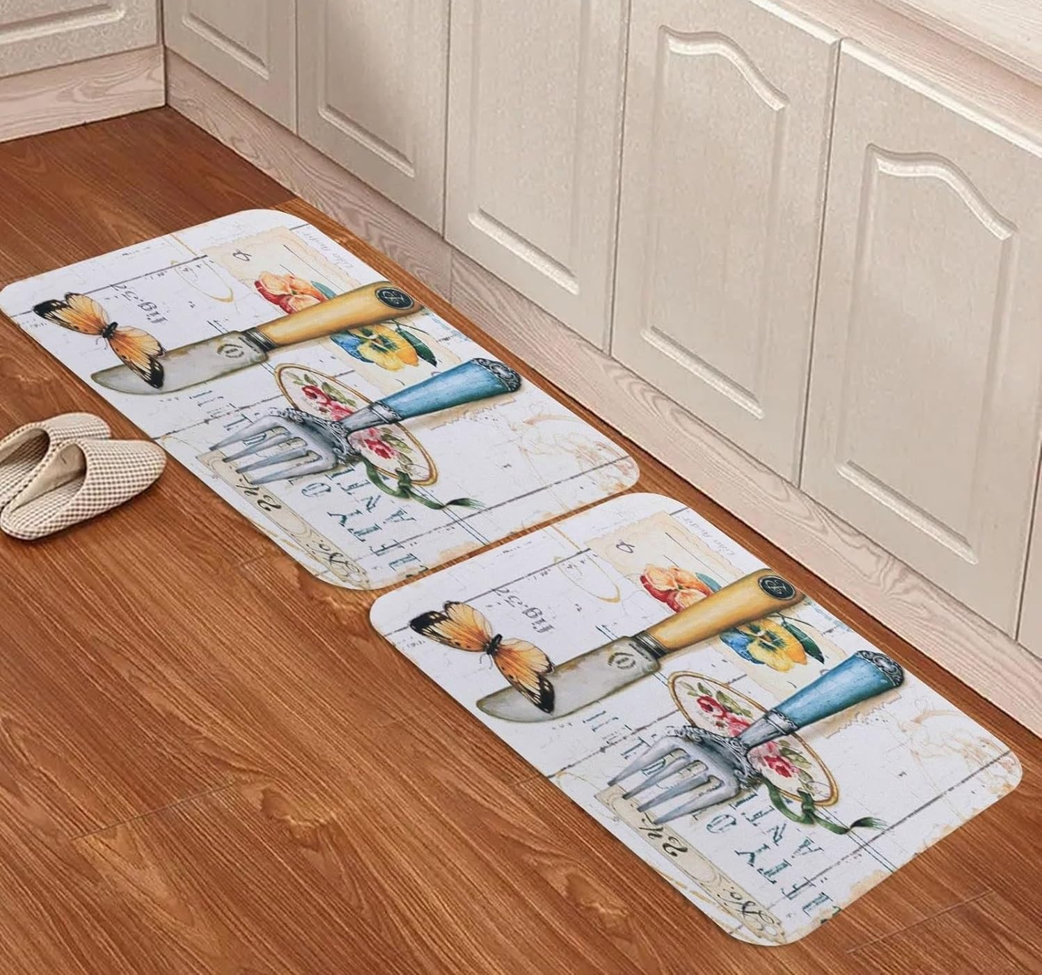 Kuber Industries PVC Kitchen Floor Mat|Anti-Skid Backing|Mats for Kitchen Floor |Easily Washable|Idol for Home, Kitchen Entrance| CF-220811 | Multi
