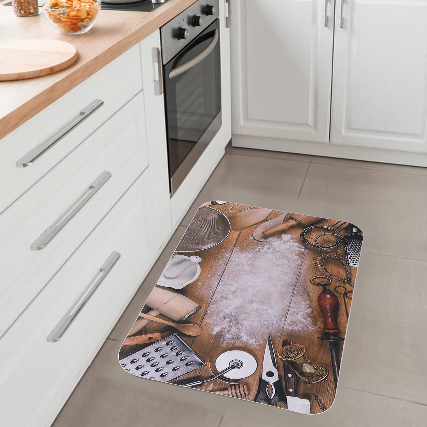 Kuber Industries PVC Kitchen Floor Mat|Anti-Skid Backing|Mats for Kitchen Floor |Easily Washable|Idol for Home, Kitchen Entrance| CF-220816 | Multi
