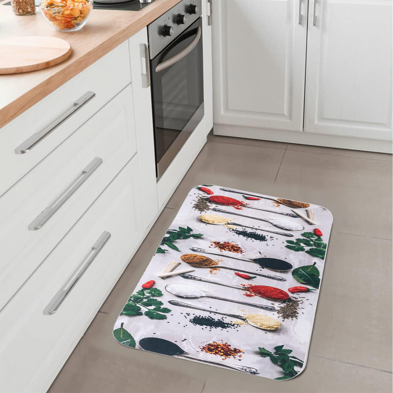 Kuber Industries PVC Kitchen Floor Mat|Anti-Skid Backing|Mats for Kitchen Floor |Easily Washable|Idol for Home, Kitchen Entrance| CF-220817 | Multi