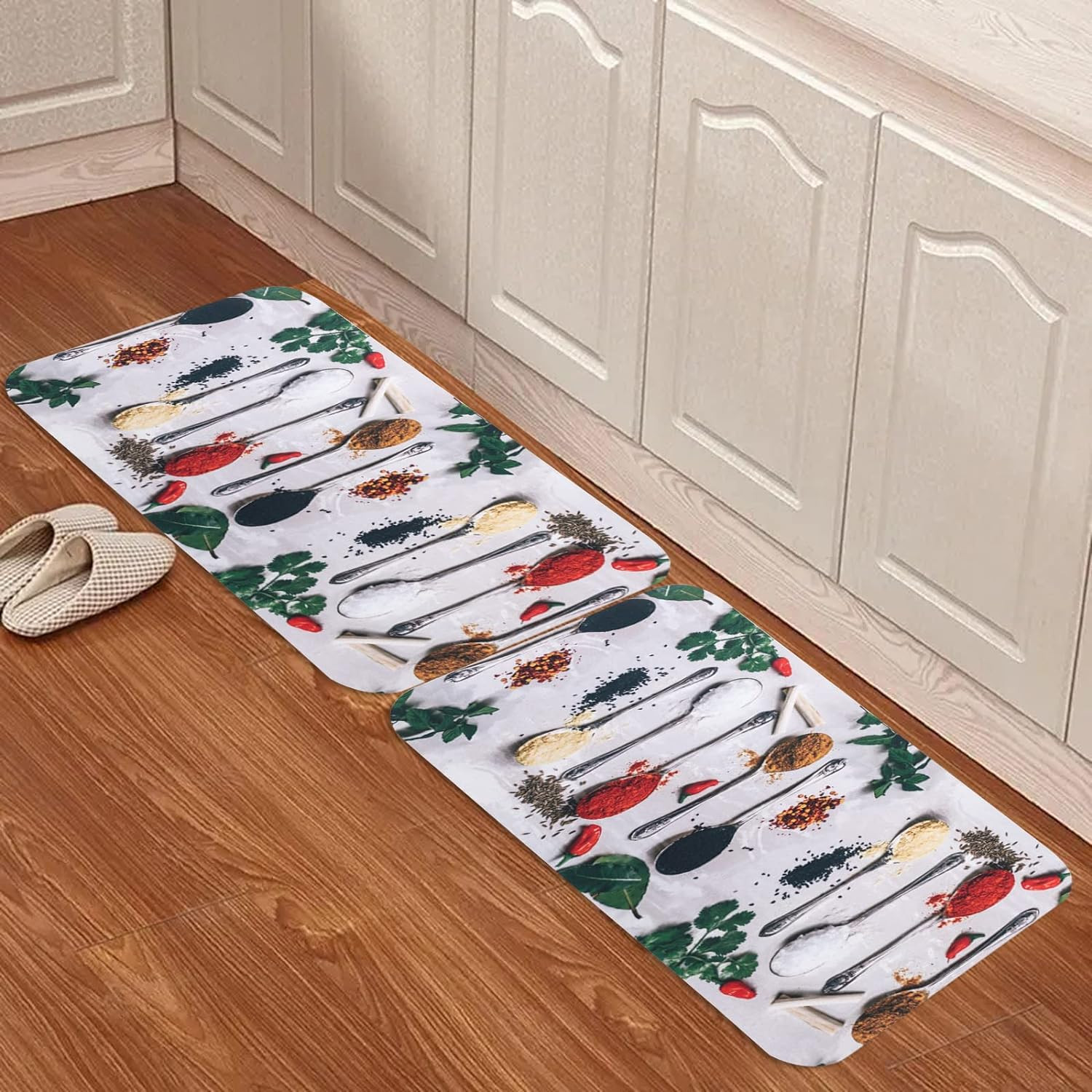 Kuber Industries PVC Kitchen Floor Mat|Anti-Skid Backing|Mats for Kitchen Floor |Easily Washable|Idol for Home, Kitchen Entrance| CF-220817 | Multi