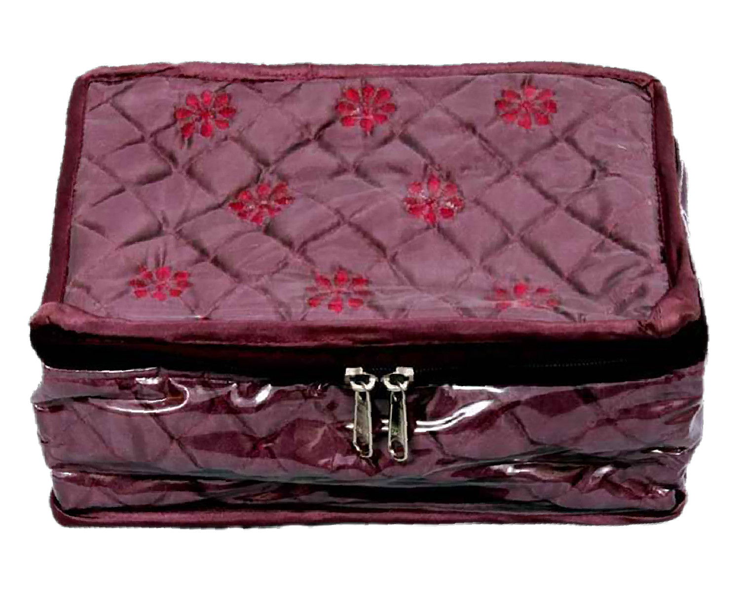 Kuber Industries PVC Laminated Jewellery Organizer For Watches, Bracelets, Bangles, Small Jewllery With 5 Pouches (Purple)