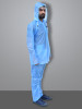 Kuber Industries PVC Raincoat With Adjustable Hood For Men &amp; Women (Blue) XXL