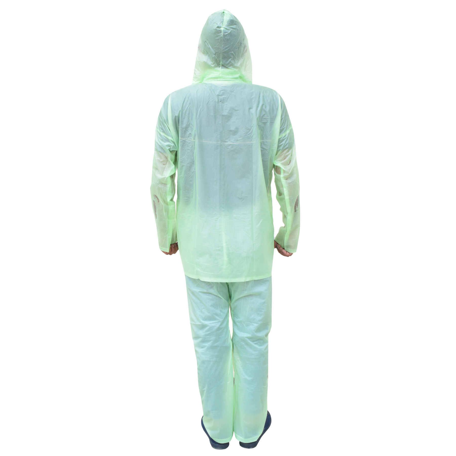 Kuber Industries PVC Raincoat With Adjustable Hood For Men & Women (Green) XXL