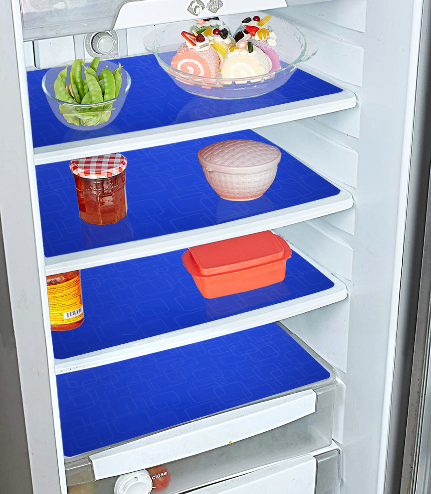Kuber Industries PVC Refrigerator/Fridge Drawer Mat, Set of 6 (Blue)