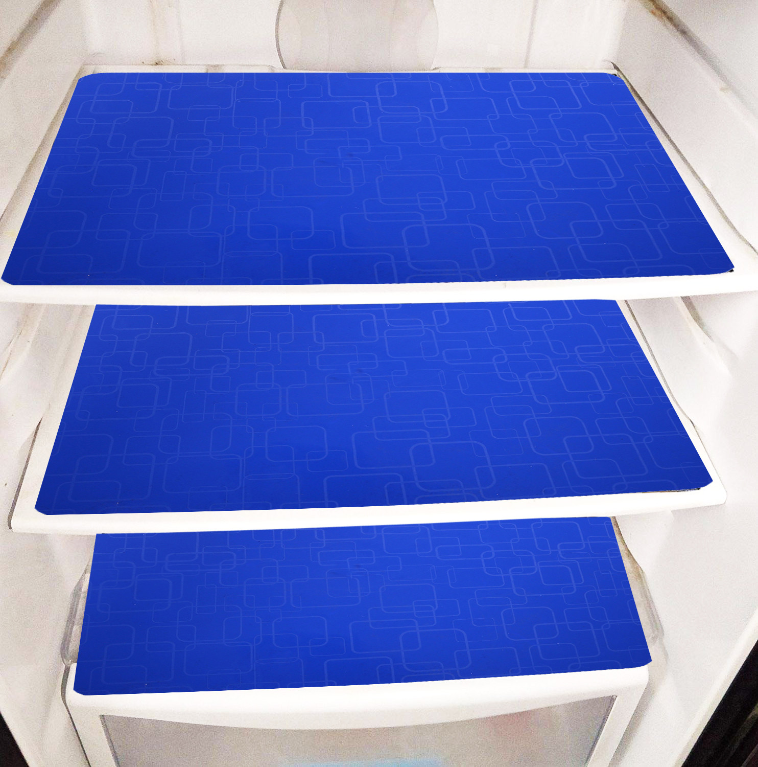 Kuber Industries PVC Refrigerator/Fridge Drawer Mat, Set of 6 (Blue)