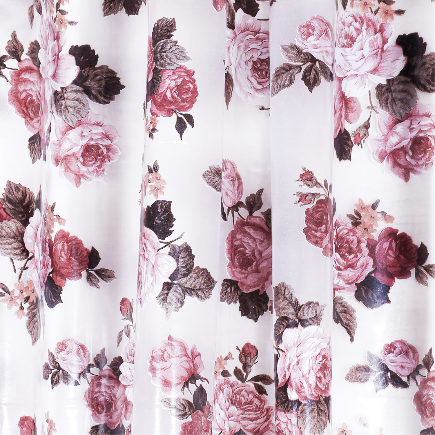 Kuber Industries PVC Rose Print Door Curtain|AC Curtain|Parda For Home Decor With 8 Steel Grommets,7 Feet (Brown)