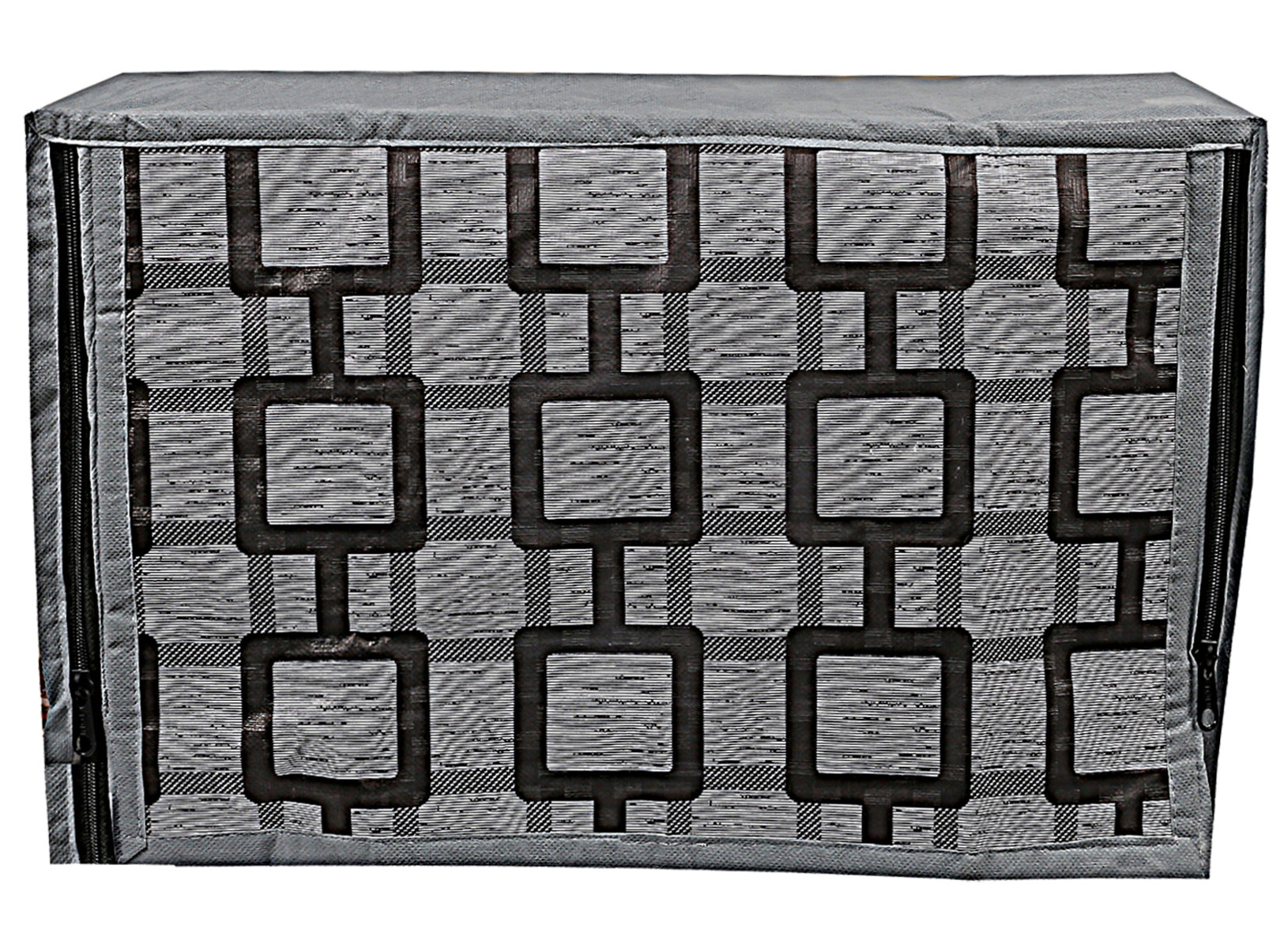 Kuber Industries PVC Square Design Microwave Oven Cover,23 Ltr. (Grey)-HS43KUBMART25971