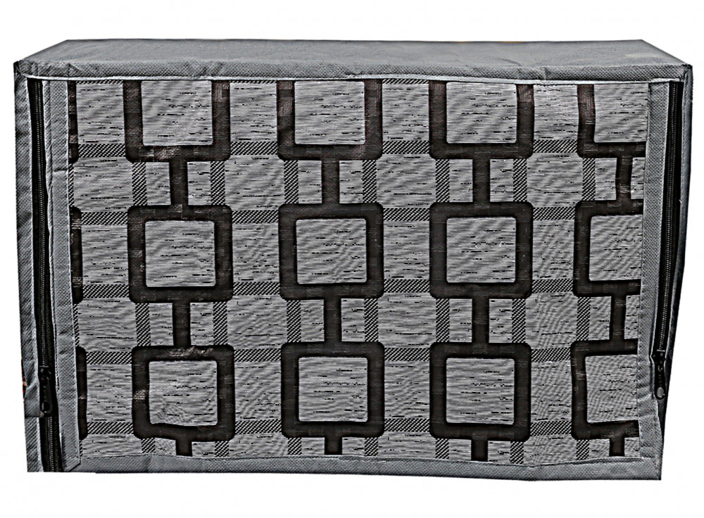 Kuber Industries PVC Square Design Microwave Oven Cover,23 Ltr. (Grey)-HS43KUBMART25971