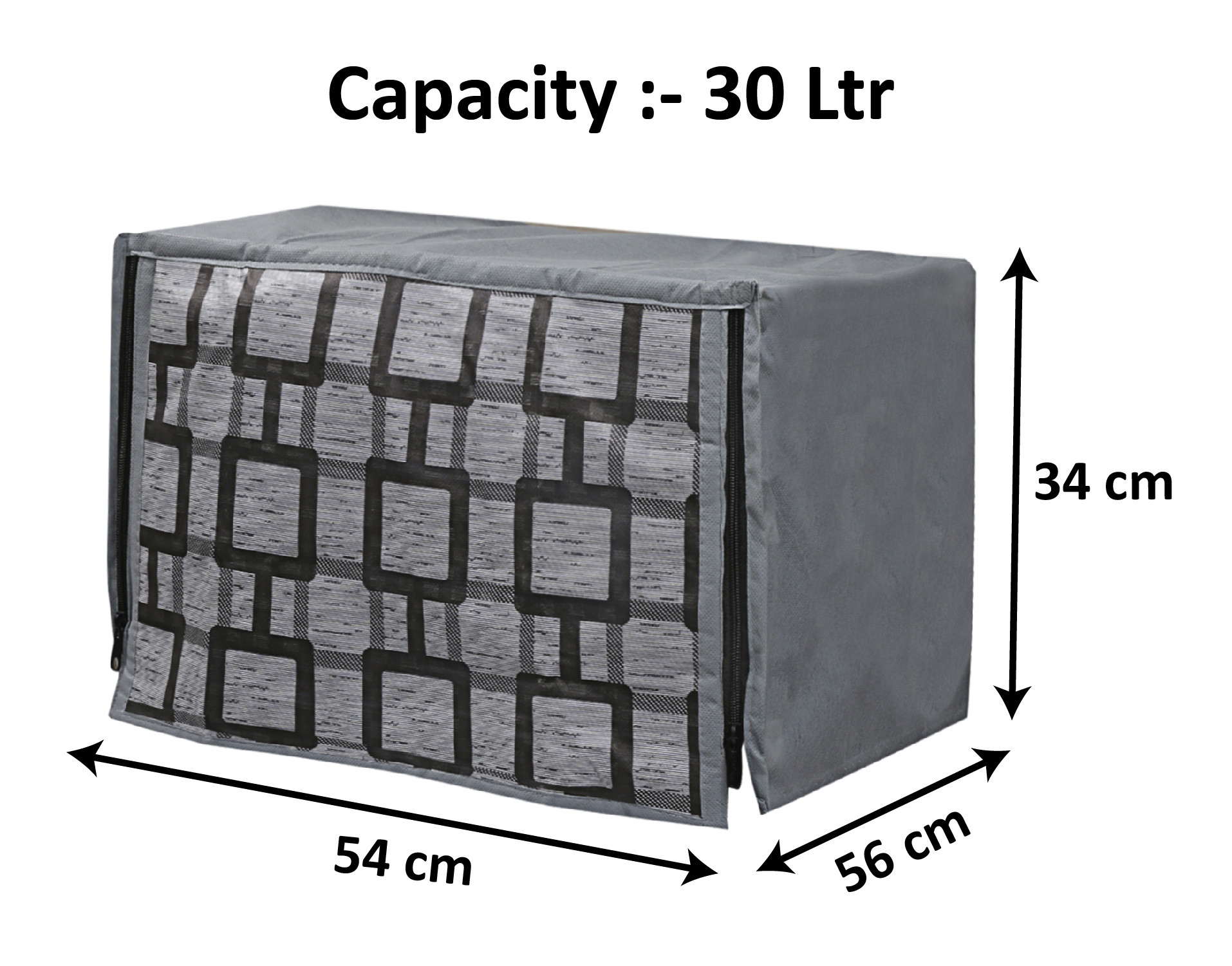 Kuber Industries PVC Square Design Microwave Oven Cover,30 Ltr. (Grey)-HS43KUBMART25975