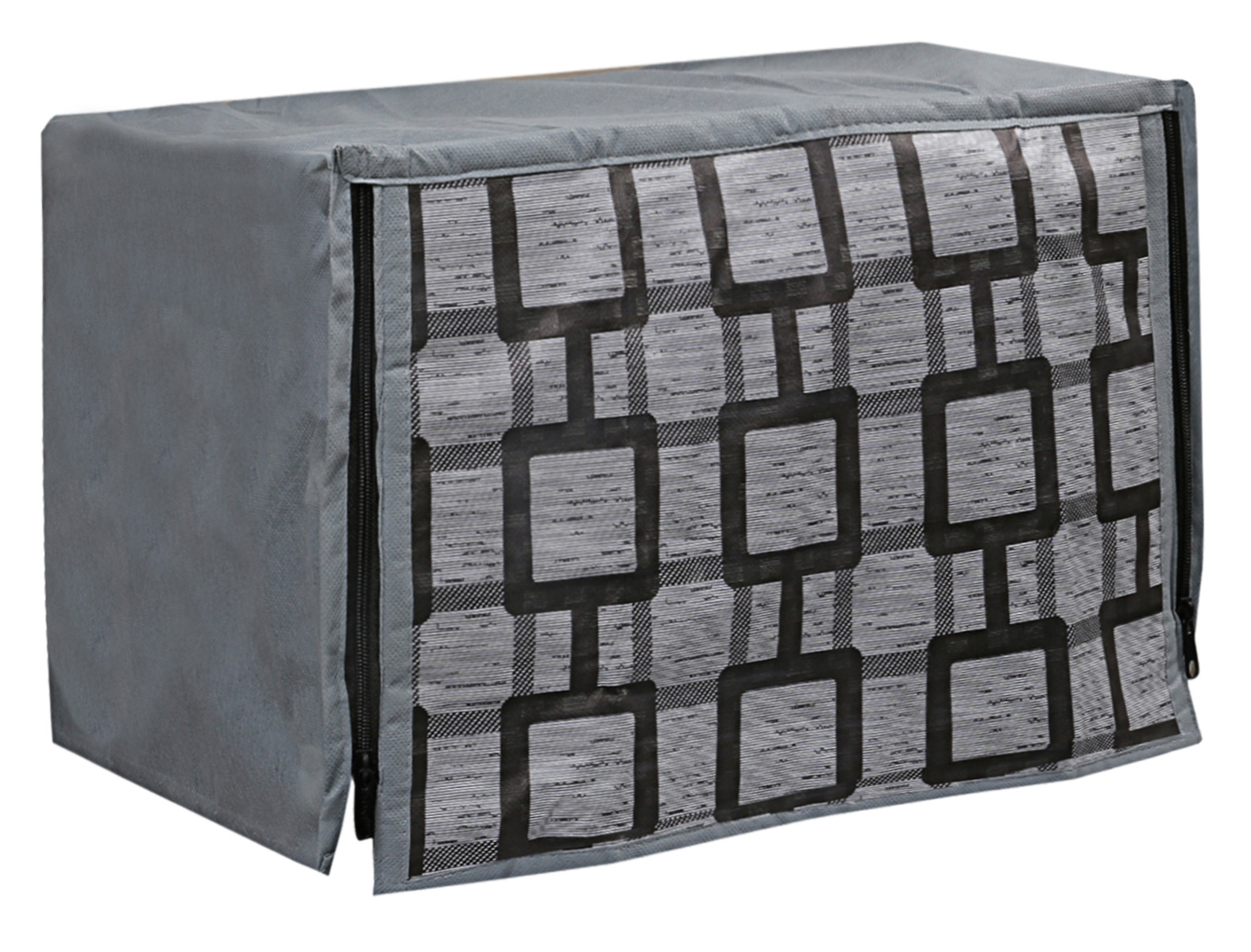 Kuber Industries PVC Square Design Microwave Oven Cover,30 Ltr. (Grey)-HS43KUBMART25975