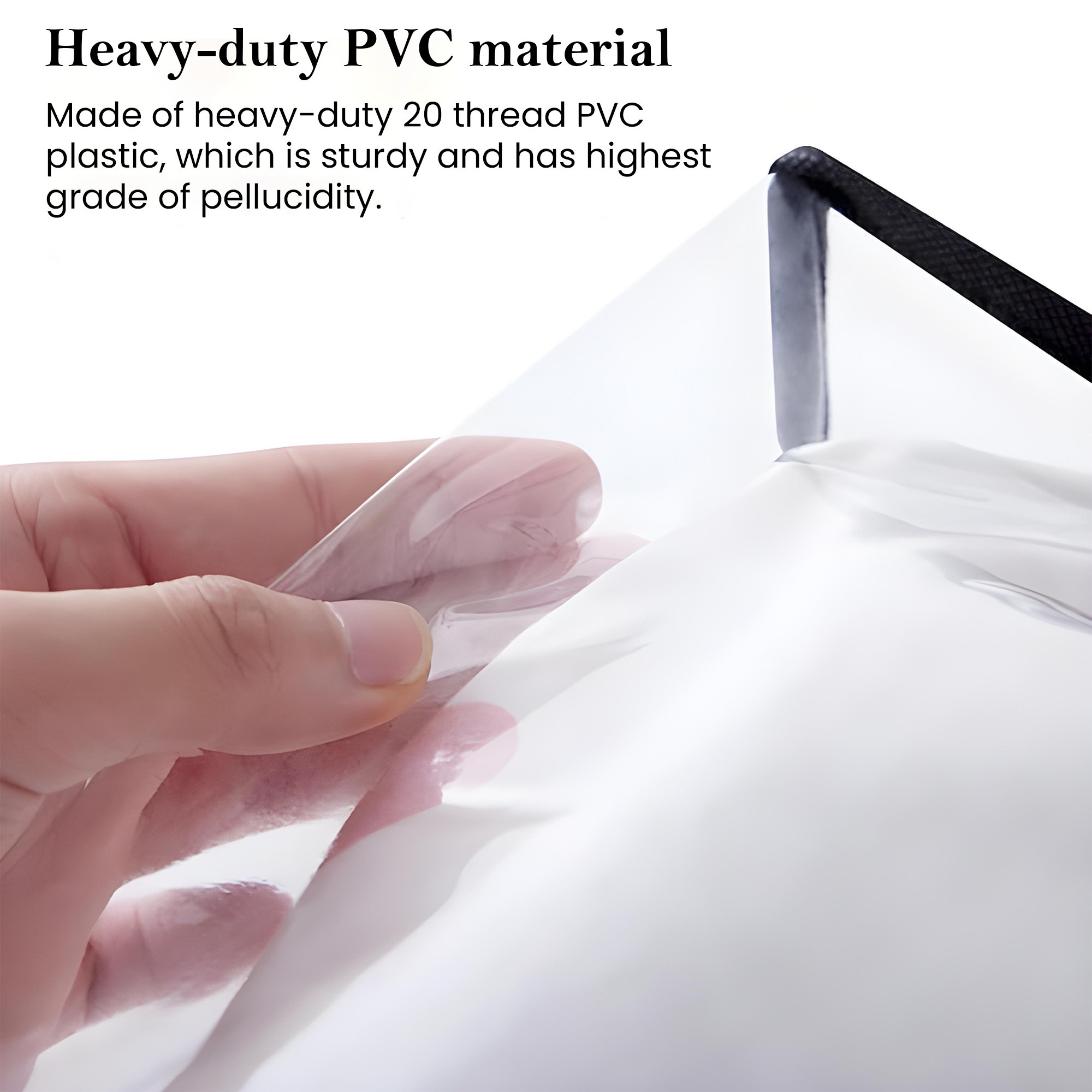 Kuber Industries Pvc Transparent Zip Lock Saree Organizer for Wardrobe with Handles  Dress Storage Bag for Lehenga Gown  Shawl  Bedsheet  Clothes Organiser for Storage  Black