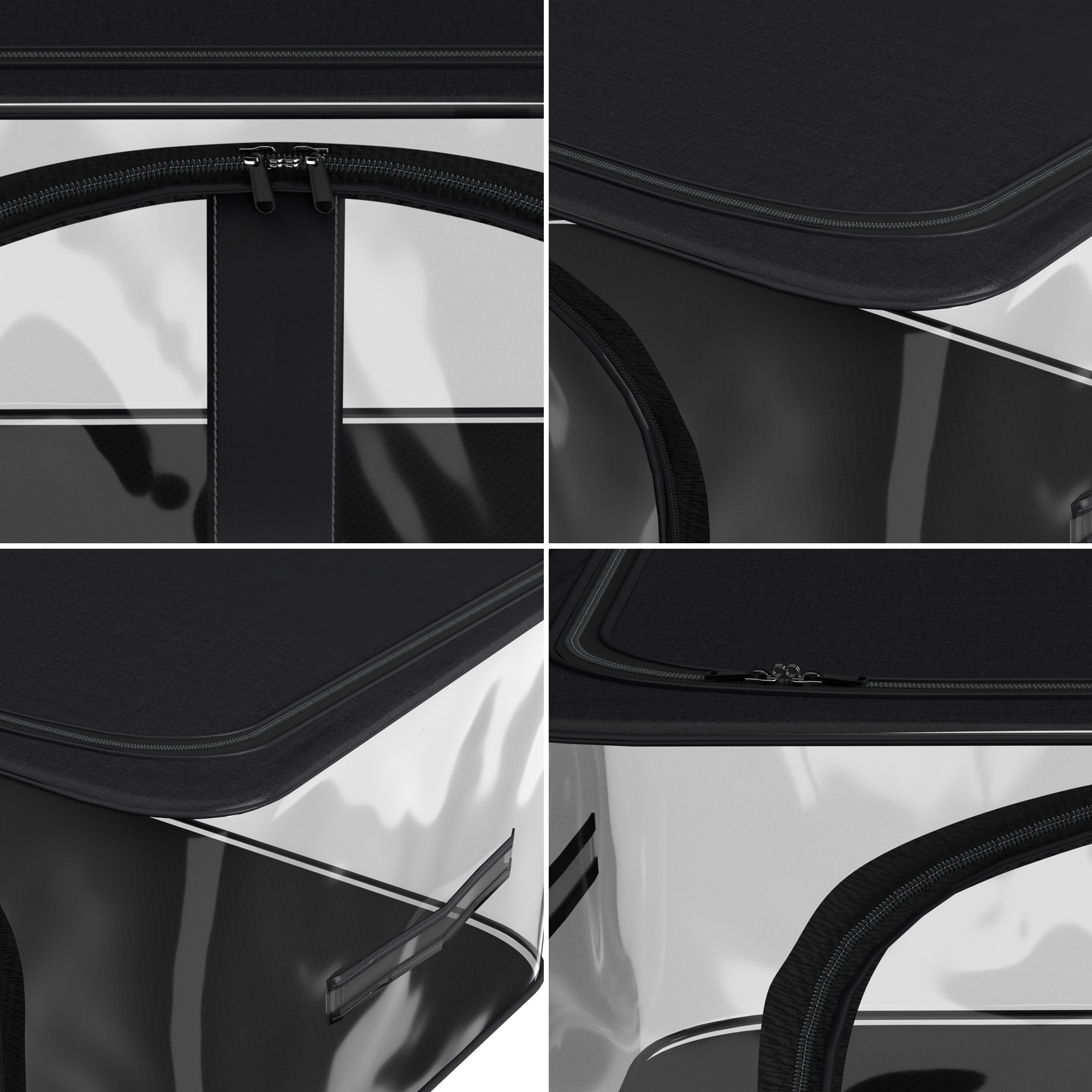 Kuber Industries Pvc Transparent Zip Lock Saree Organizer for Wardrobe with Handles  Dress Storage Bag for Lehenga Gown  Shawl  Bedsheet  Clothes Organiser for Storage  Black